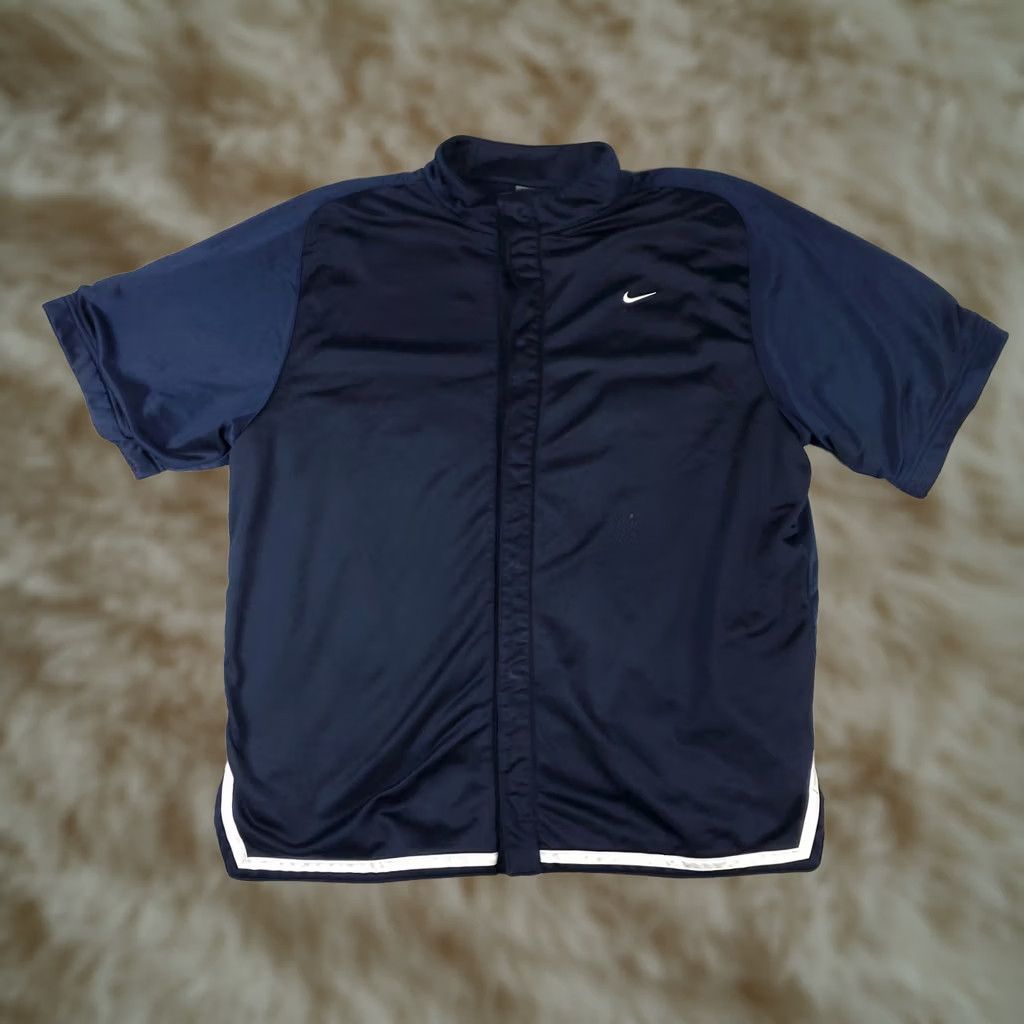 Nike Nike Jacket Mens 2XL Blue Jersey Snap Button Vintage Y2K Short Sleeve Shirt Size US XXL / EU 58 / 5 - 1 Thumbnail