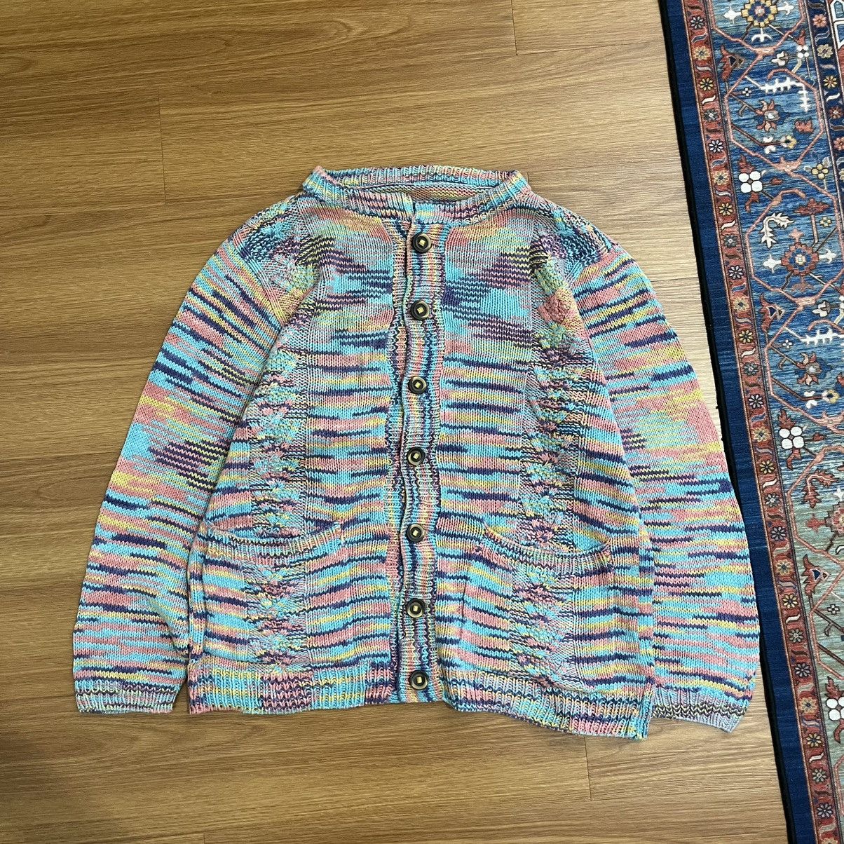 Japanese Brand Korean Style Rainbow Pastel Knit Cardigan Size US XL / EU 56 / 4 - 1 Thumbnail