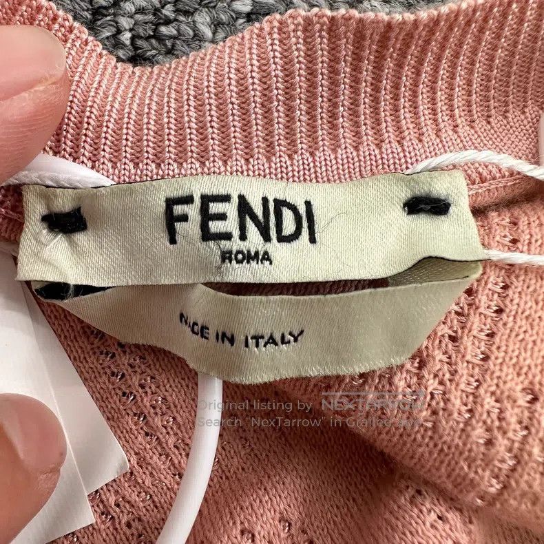 Fendi Fendi Pink double F embossed logo knit short sleeve Size XXS / US 00 / IT 34 - 3 Thumbnail