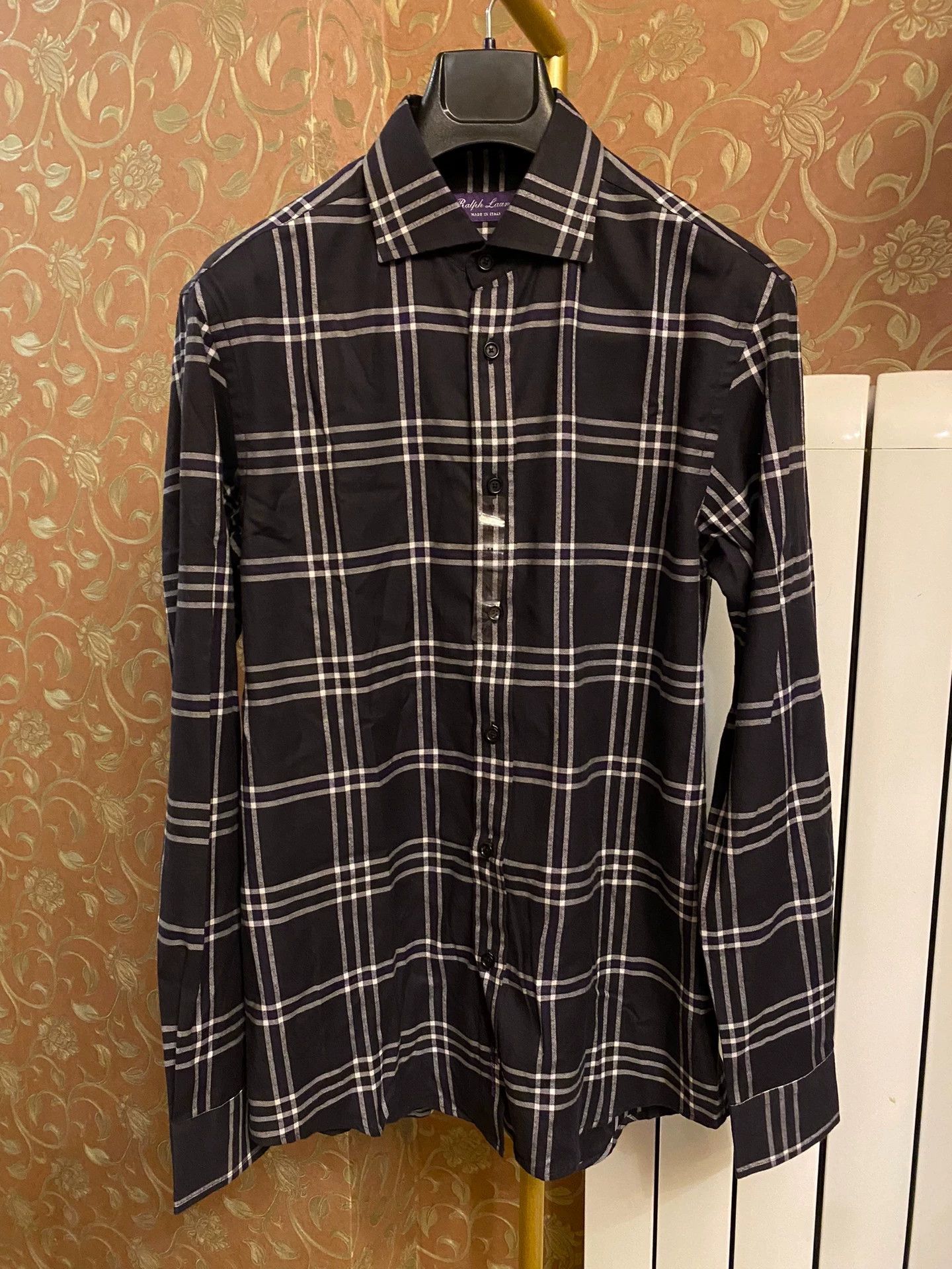 Polo Ralph Lauren RRL Purple Label Italian Black Plaid Shirt M/XL Size US M / EU 48-50 / 2 - 1 Thumbnail
