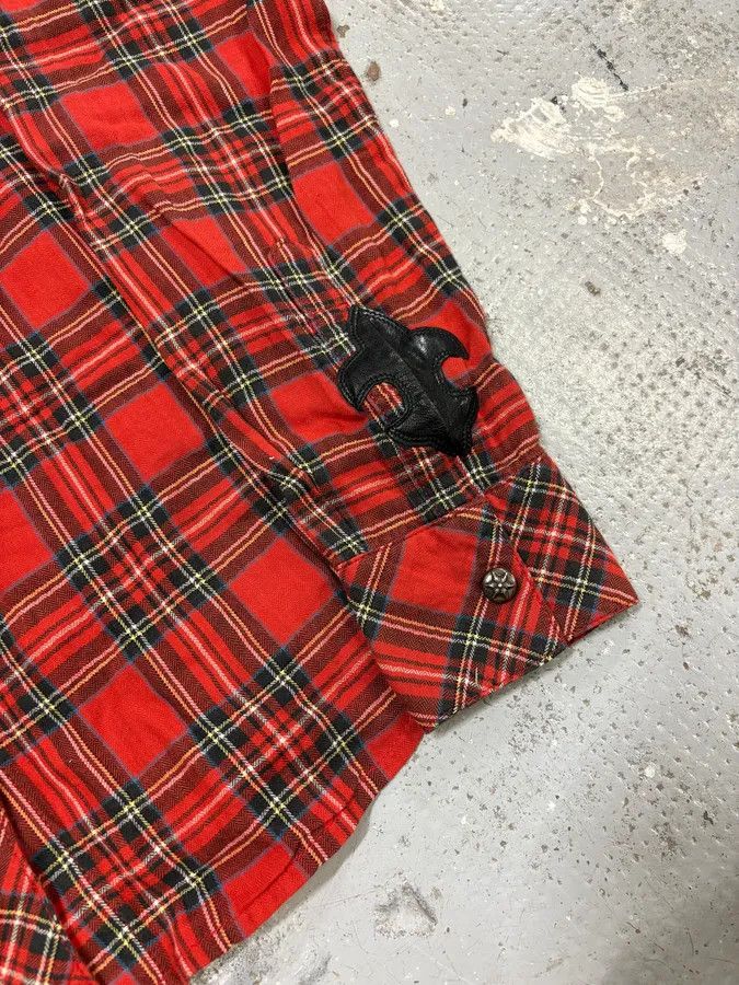 Chrome Hearts Chrome Hearts Flanel Red Checkered Cross Leather Patchs Shirt Size US S / EU 44-46 / 1 - 9 Thumbnail