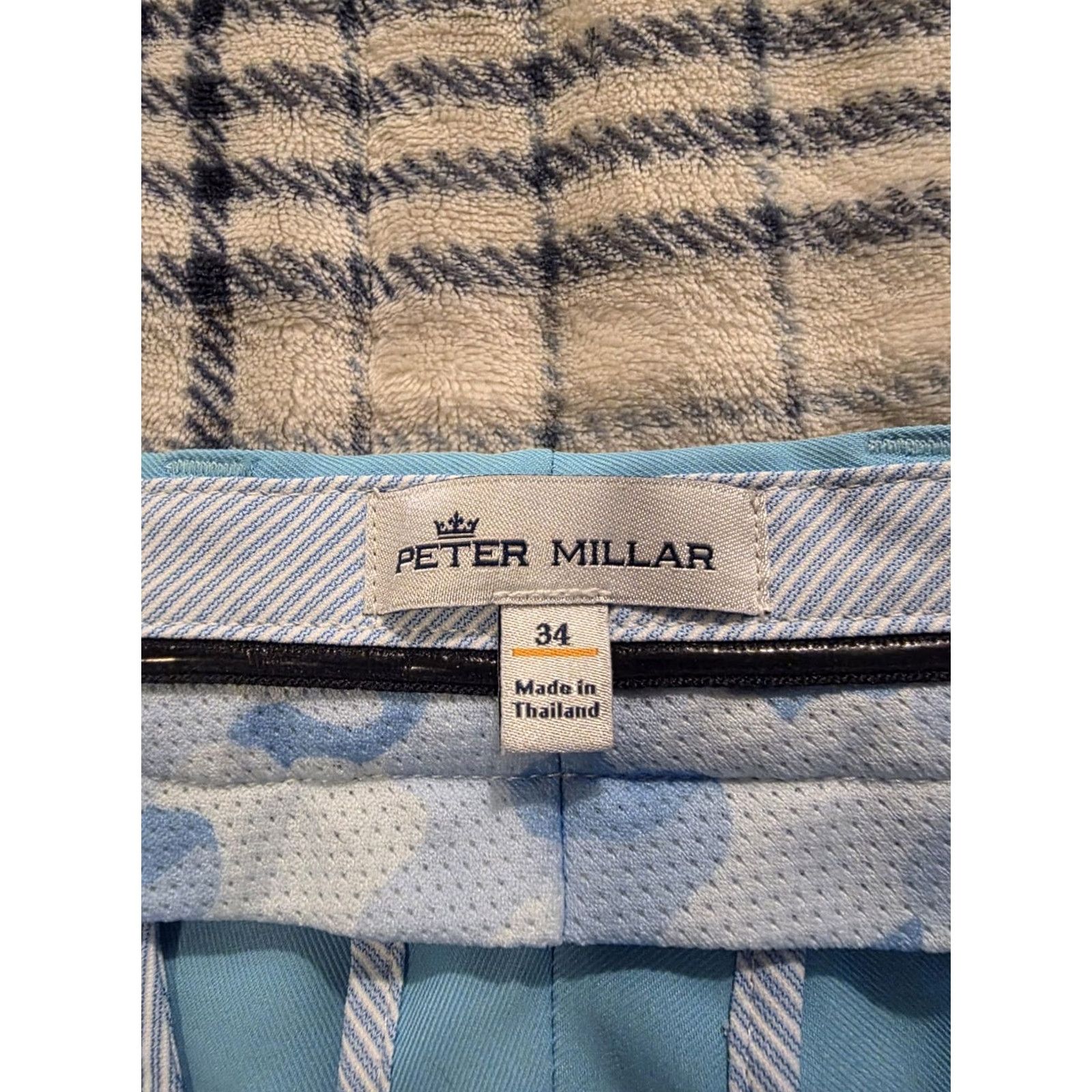 Peter Millar Peter Millar Salem Performance Golf Shorts Light Blue Men's 34 9 Inseam Flat Front Zip Pockets Stretch Chino Shorts Casual Summer 9" Inseam Mens Size US 34 / EU 50 - 4 Thumbnail