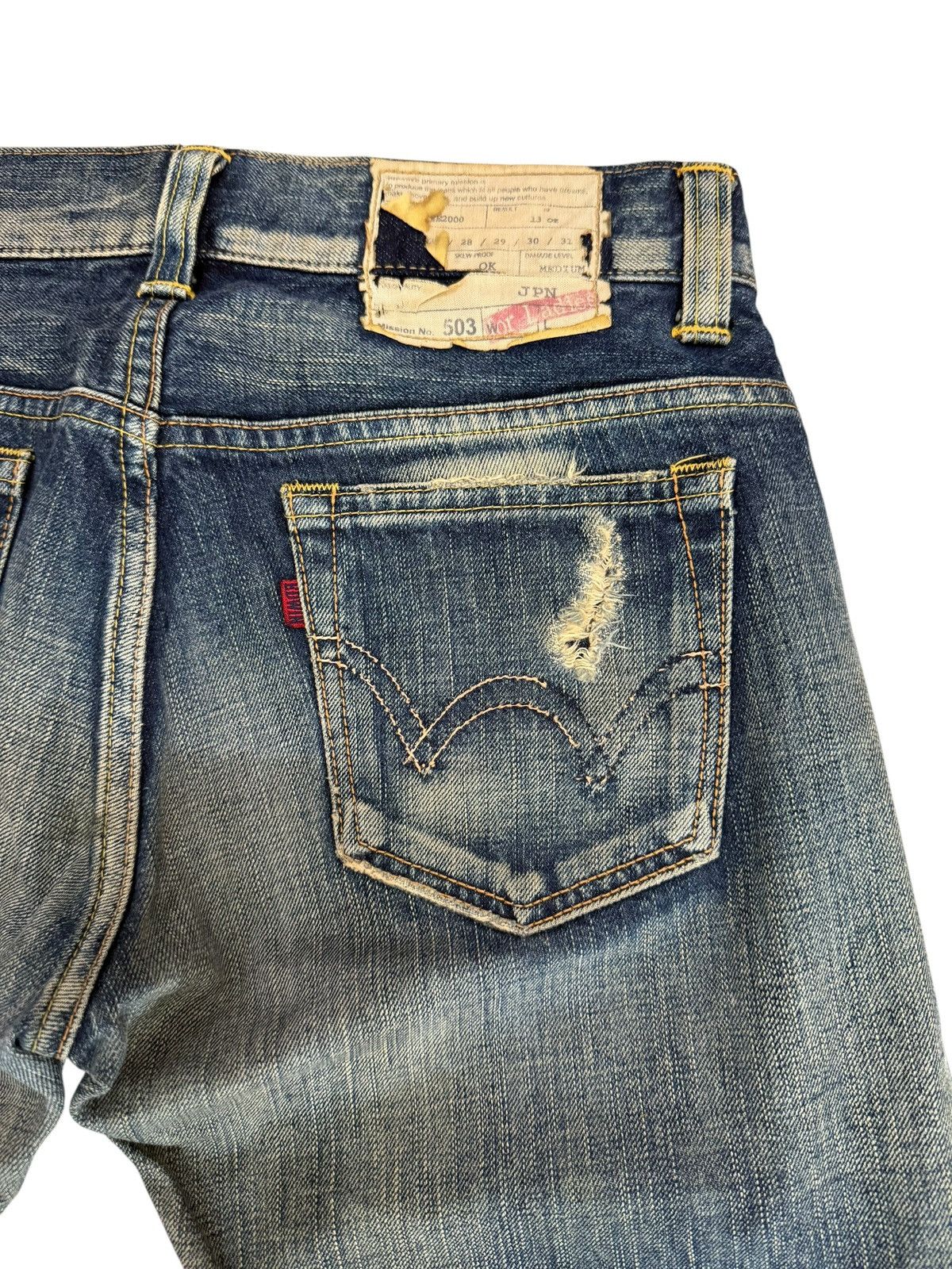 Edwin Vintage Edwin 503 Ladies Flared Style Distressed Denim Jeans Size 28" / US 6 / IT 42 - 12 Thumbnail