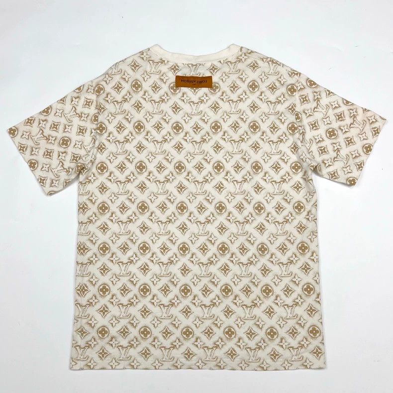 Louis Vuitton Louis Vuitton Beige presbyopic full print short sleeve T-s Size US XL / EU 56 / 4 - 3 Thumbnail