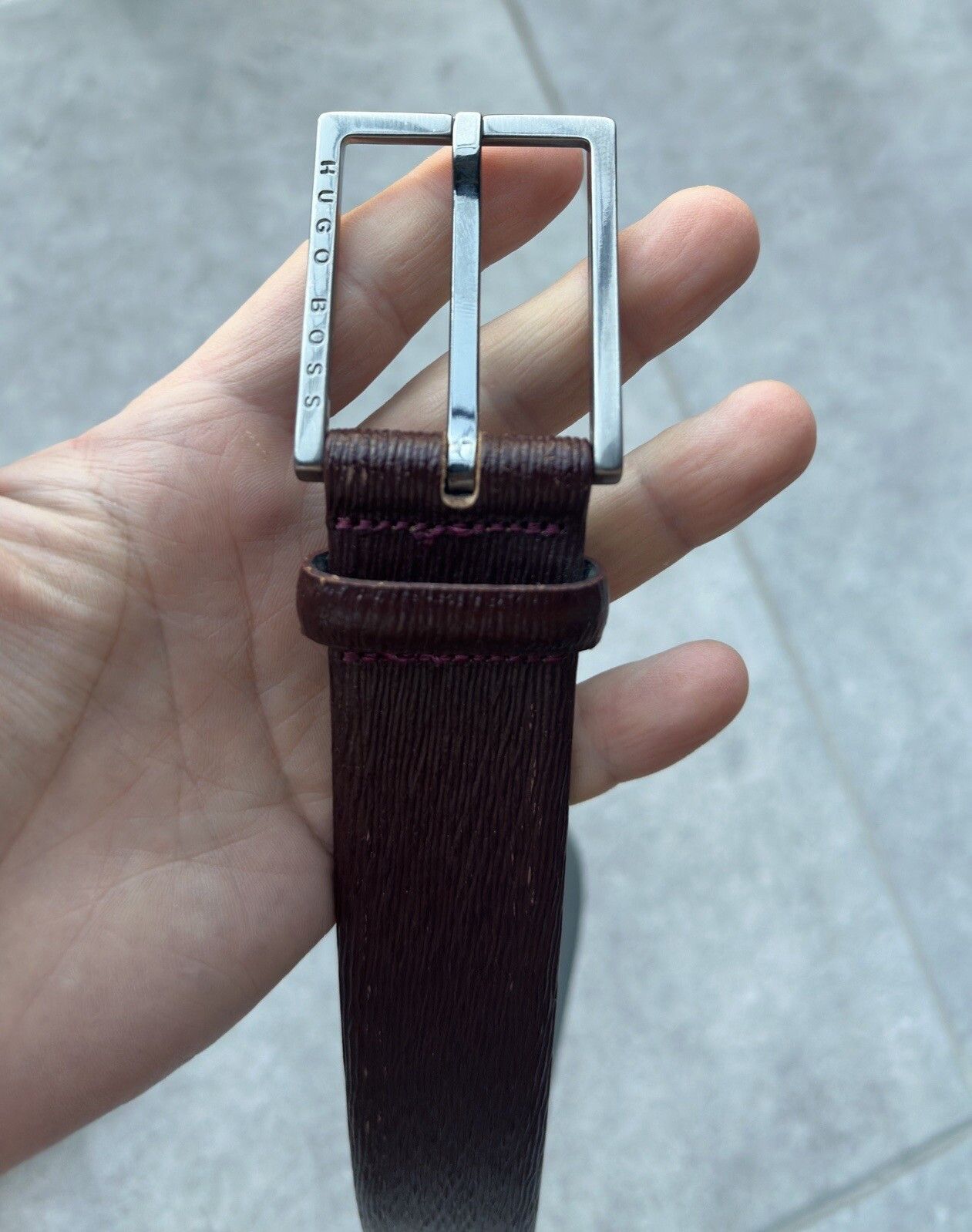 Hugo Boss Hugo Boss Mens Cowskin Handmade Belt Brown 90-34 Size 34 - 2 Thumbnail