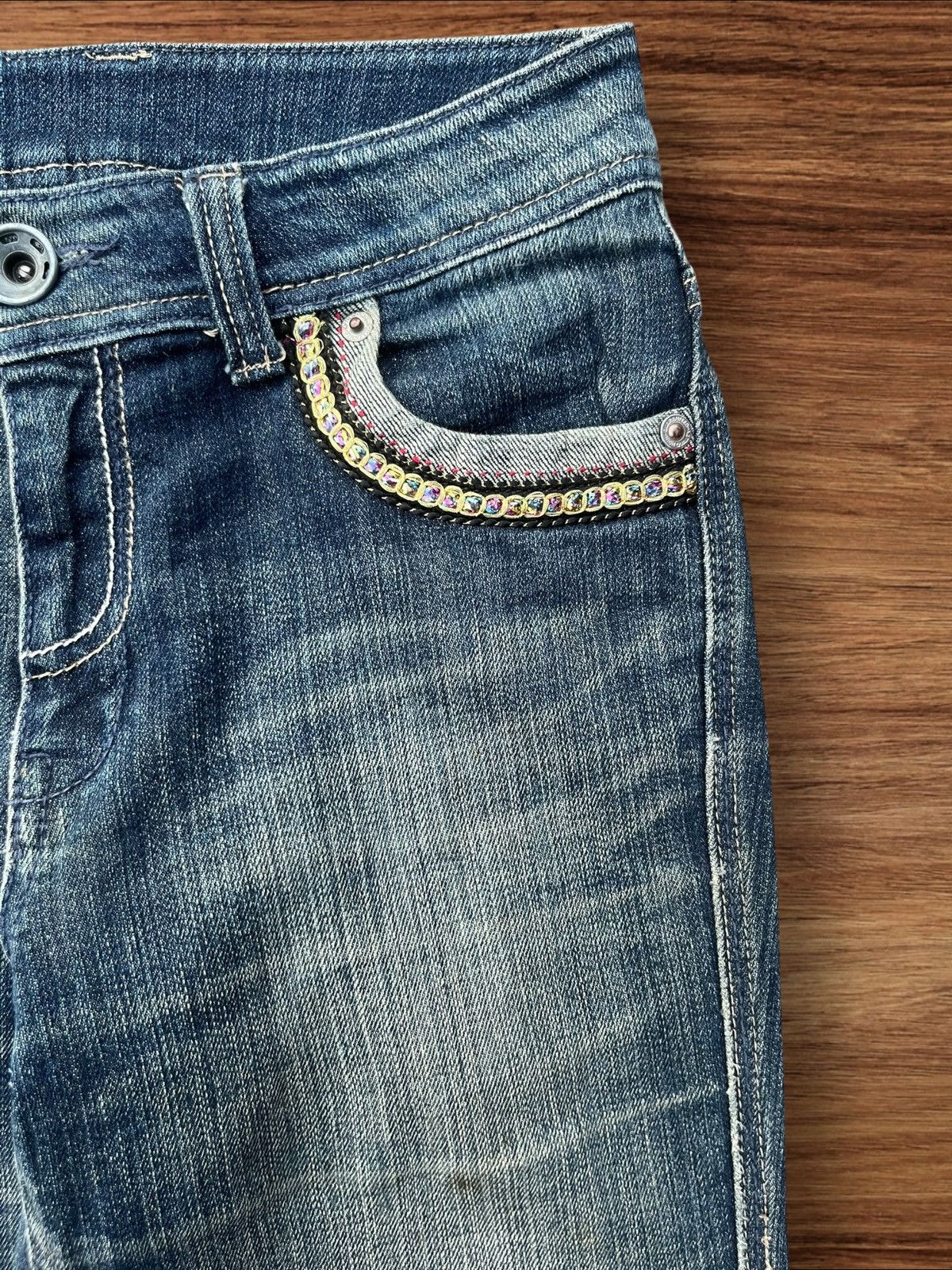 Japanese Brand Vintage Japanese Mud Washed Mid Rise Bootcut Flare Jeans Size 27" / US 4 / IT 40 - 6 Thumbnail