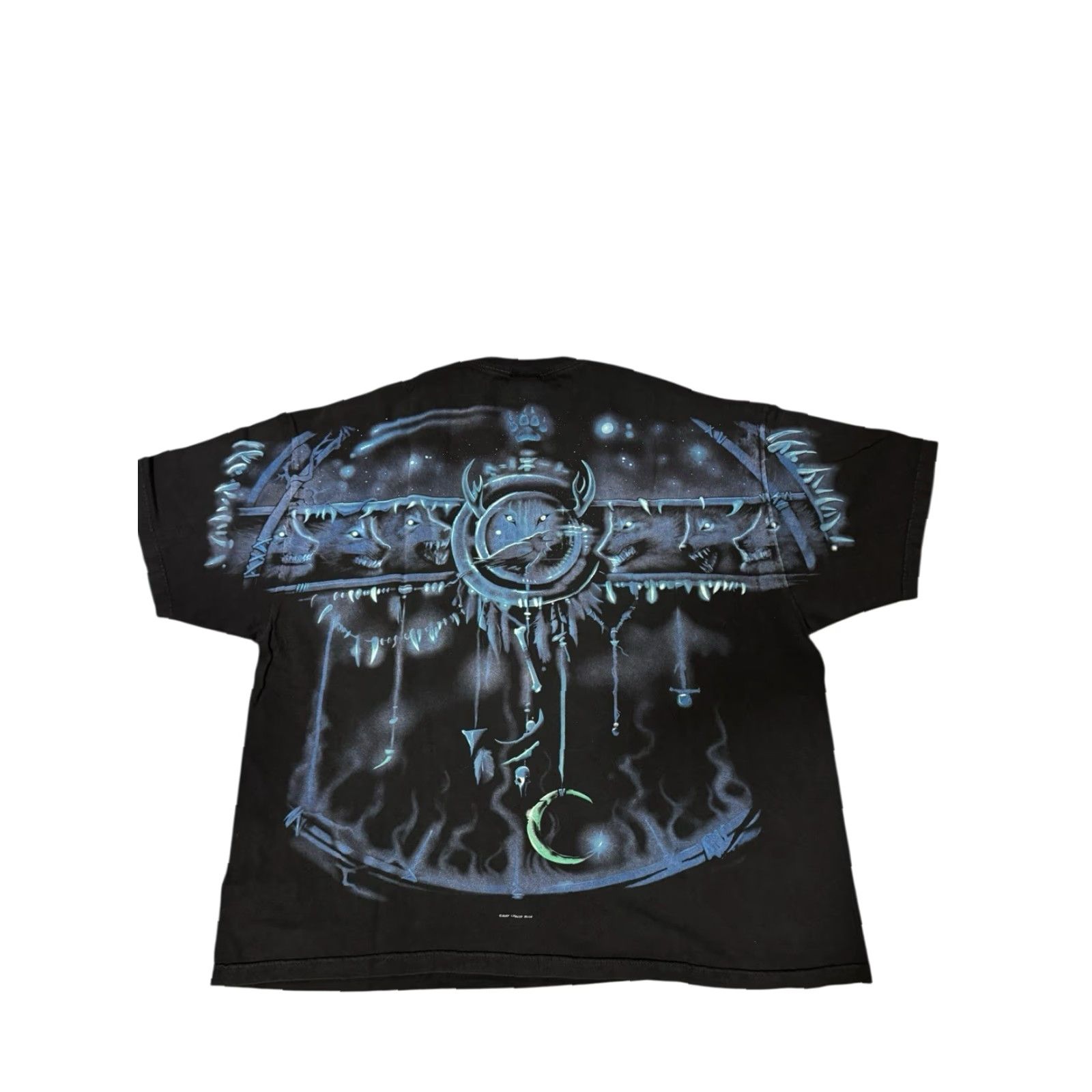 Liquid Blue VINTAGE Liquid Blue ALL OVER PRINT T SHIRT 3XL CYBER WOLF GALAXY DREAMCATCHER UNISEX Short Sleeve Black Cotton Graphic Tee Mens Size US XXL / EU 58 / 5 - 5 Thumbnail