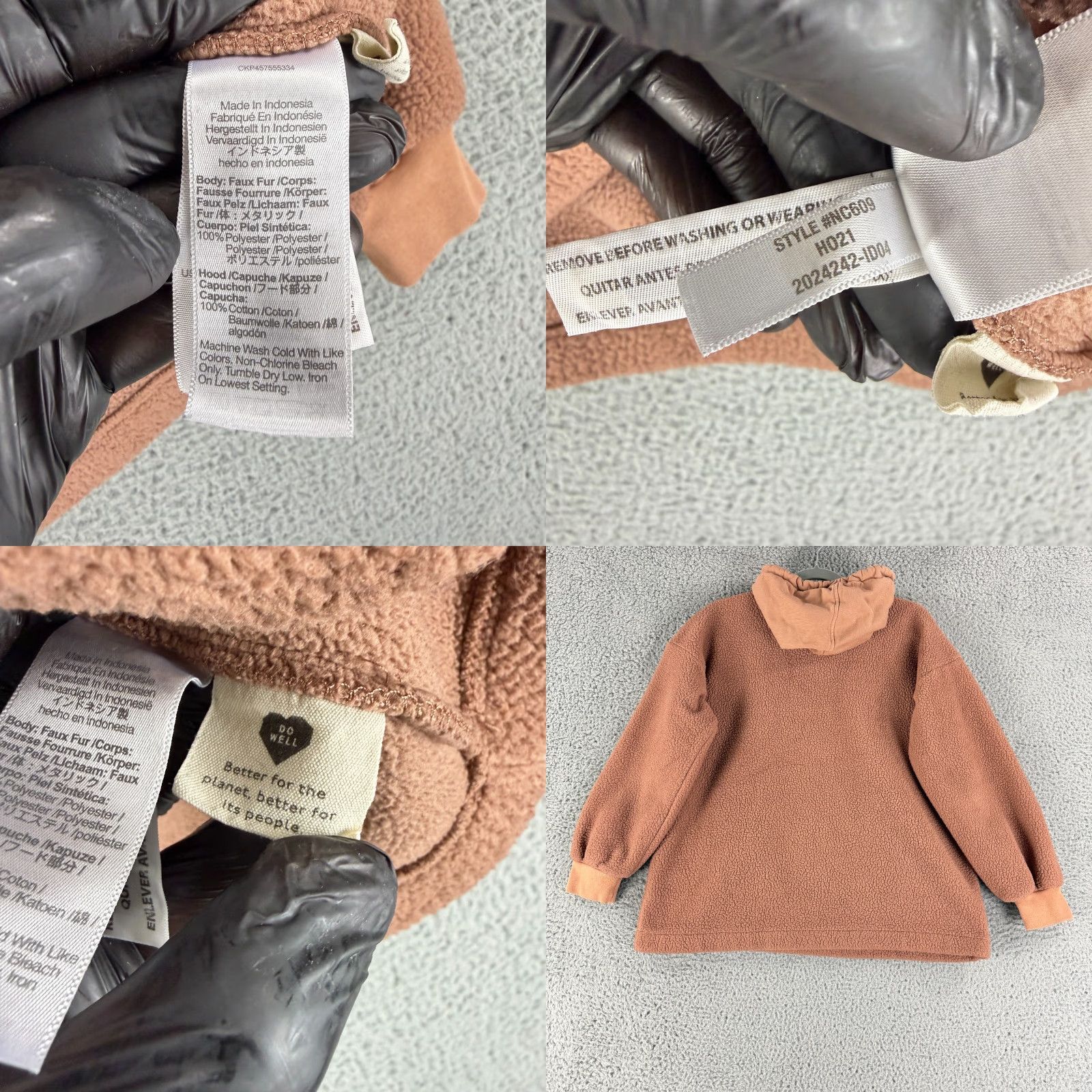 Madewell Madewell Hoodie Sweater Womens Small Brown Long Sleeve Fleece Bubble-Sleeve Raglan Crew Neck Pullover All Seasons Size S / US 4 / IT 40 - 8 Thumbnail