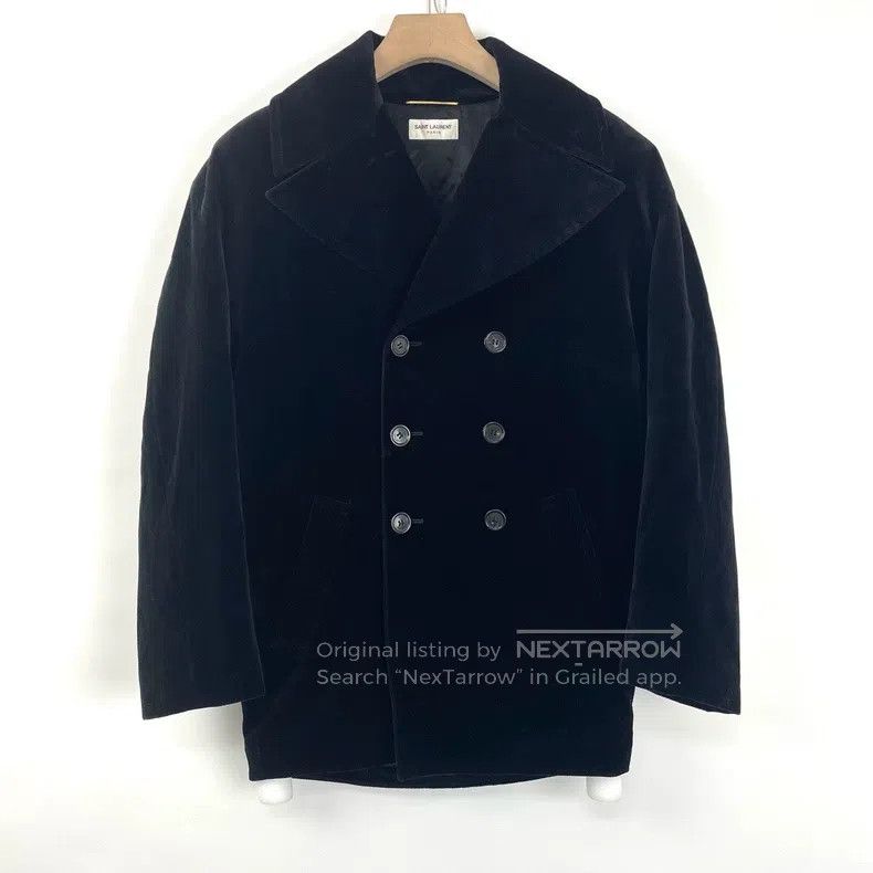 Saint Laurent Paris Saint Laurent Paris Black Velvet Waterfall Button Fur Coat Size US M / EU 48-50 / 2 - 1 Thumbnail