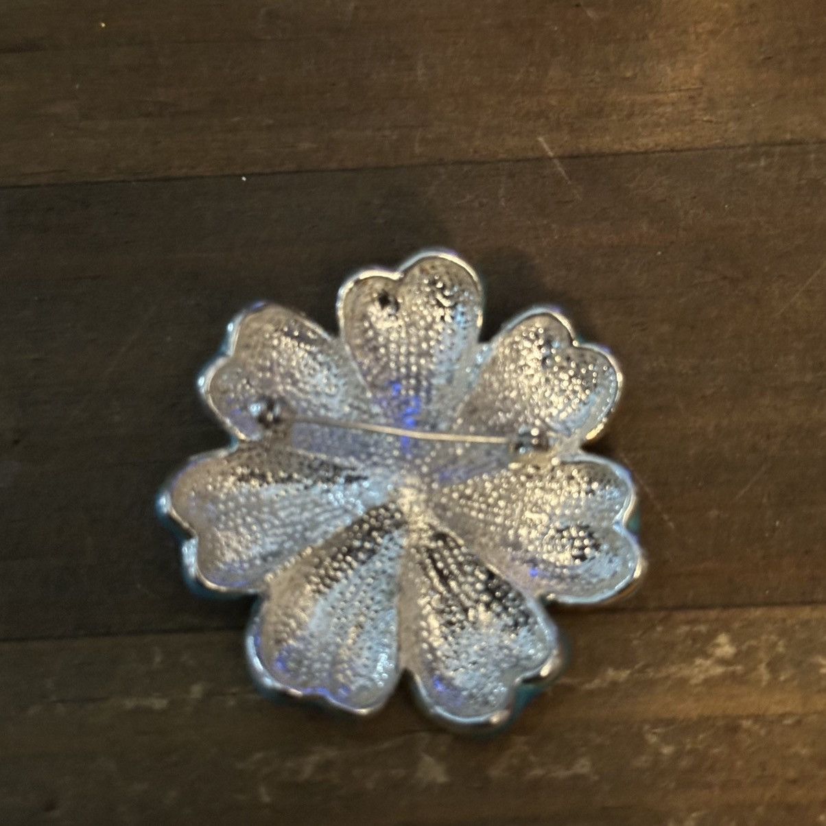 Vintage Vintage teal enamel flower brooch Size ONE SIZE - 3 Thumbnail