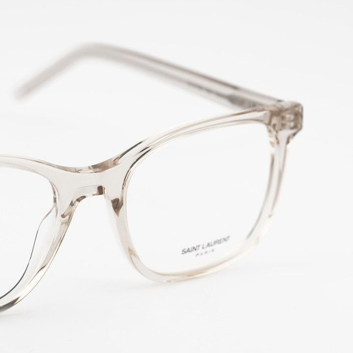 Saint Laurent Paris Saint Laurent SLM120 004 Eyeglasses Beige 53mm Square Frame Size ONE SIZE - 5 Thumbnail