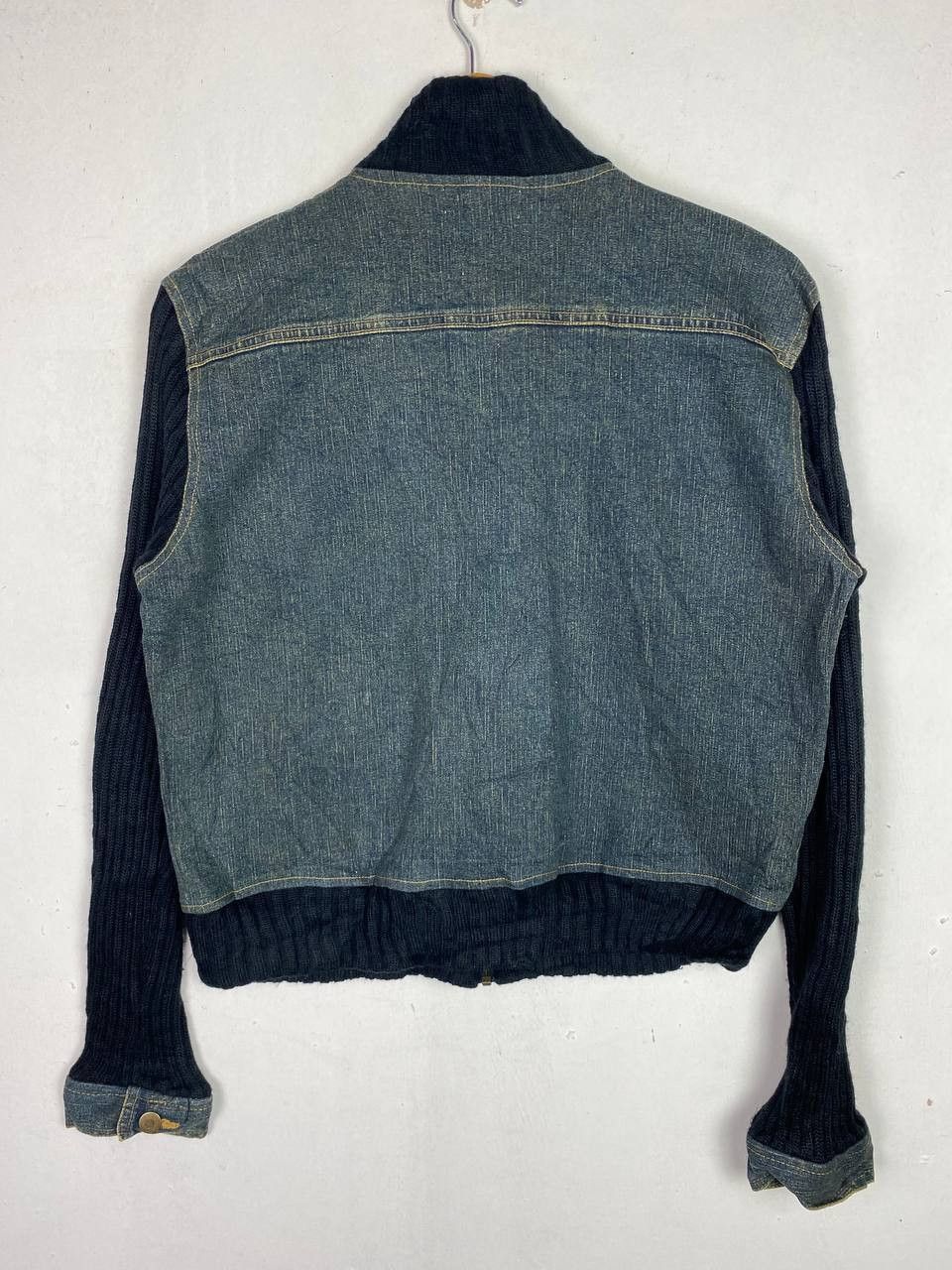 Japanese Brand vintage japanese brands denim jacket knitted sleeves Size M / US 6-8 / IT 42-44 - 7 Thumbnail