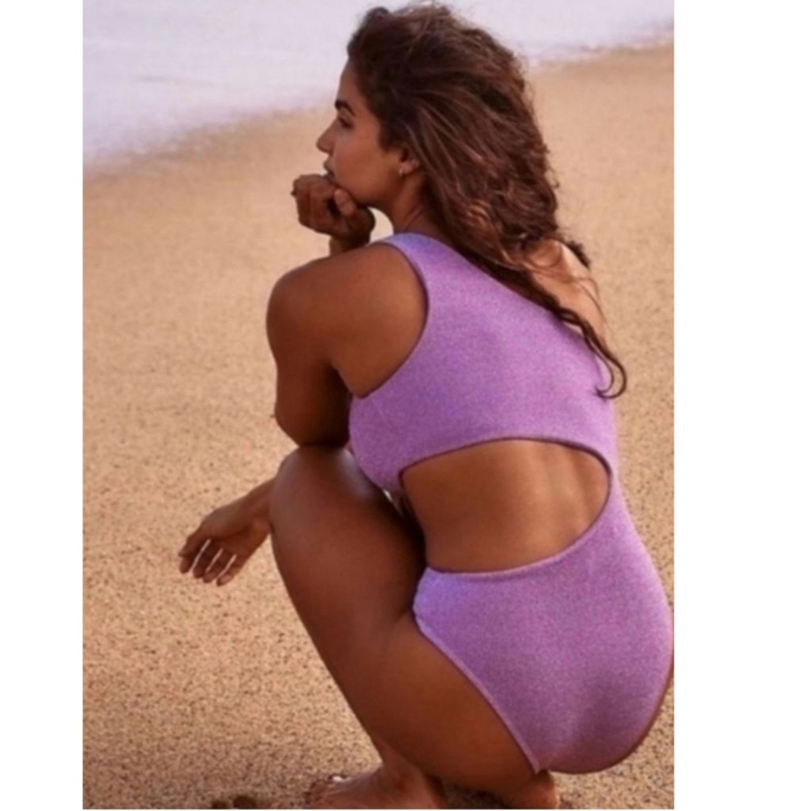 Beach Riot × Free People New Celine Shine One-Piece $148 SMALL Sugar Plum Size S / US 4 / IT 40 - 2 Thumbnail