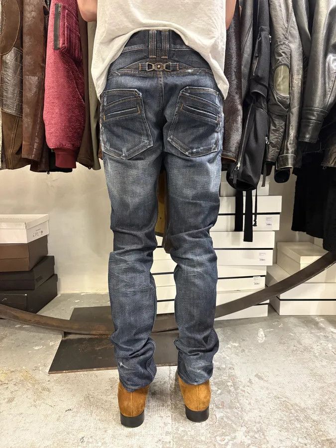 Designer × Just Cavalli × Vintage AW2010 Cavalli Brut Marin Faded Denim Slim Jeans Size US 30 / EU 46 - 4 Thumbnail