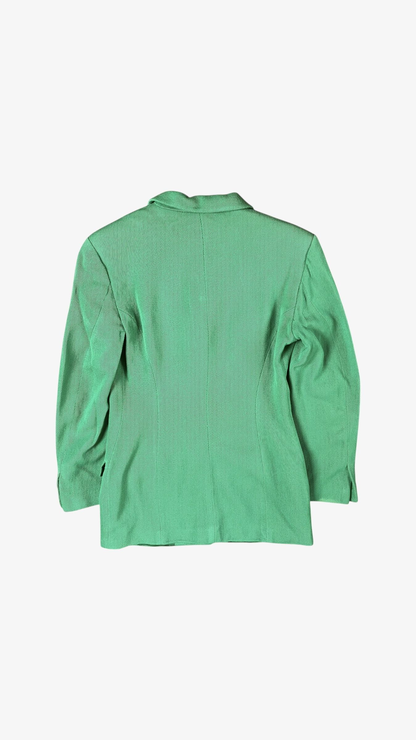 Versace Vintage 70s Women's Versace Sport 1978 Green Wool Blazer Size S / US 4 / IT 40 - 6 Thumbnail