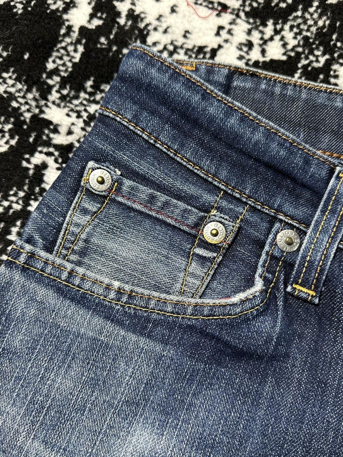 Undercover 2000s Flare Edwin 503 Blue Trip Mud Washed Denim Size US 30 / EU 46 - 5 Thumbnail