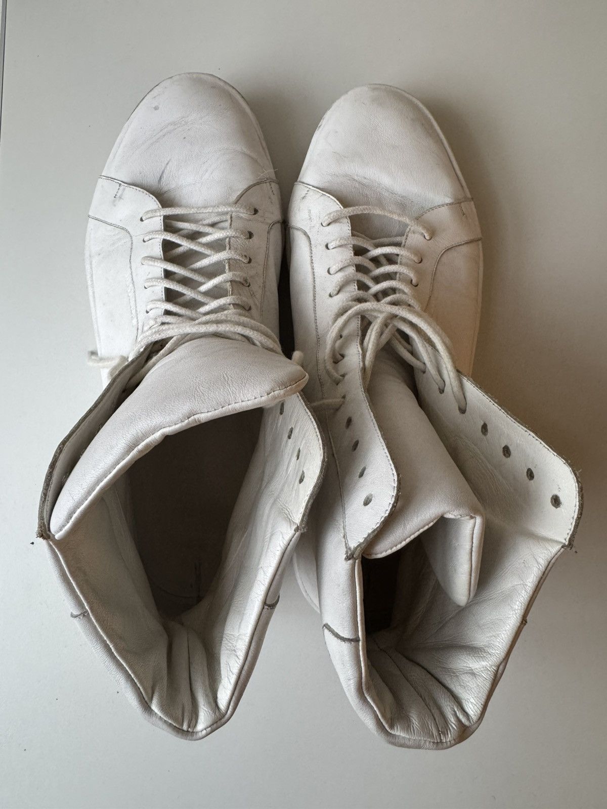 Jil Sander Jil Sander Men's High Top Sneakers Sz 44 White Leather Sz 11 Size US 11 / EU 44 - 3 Thumbnail