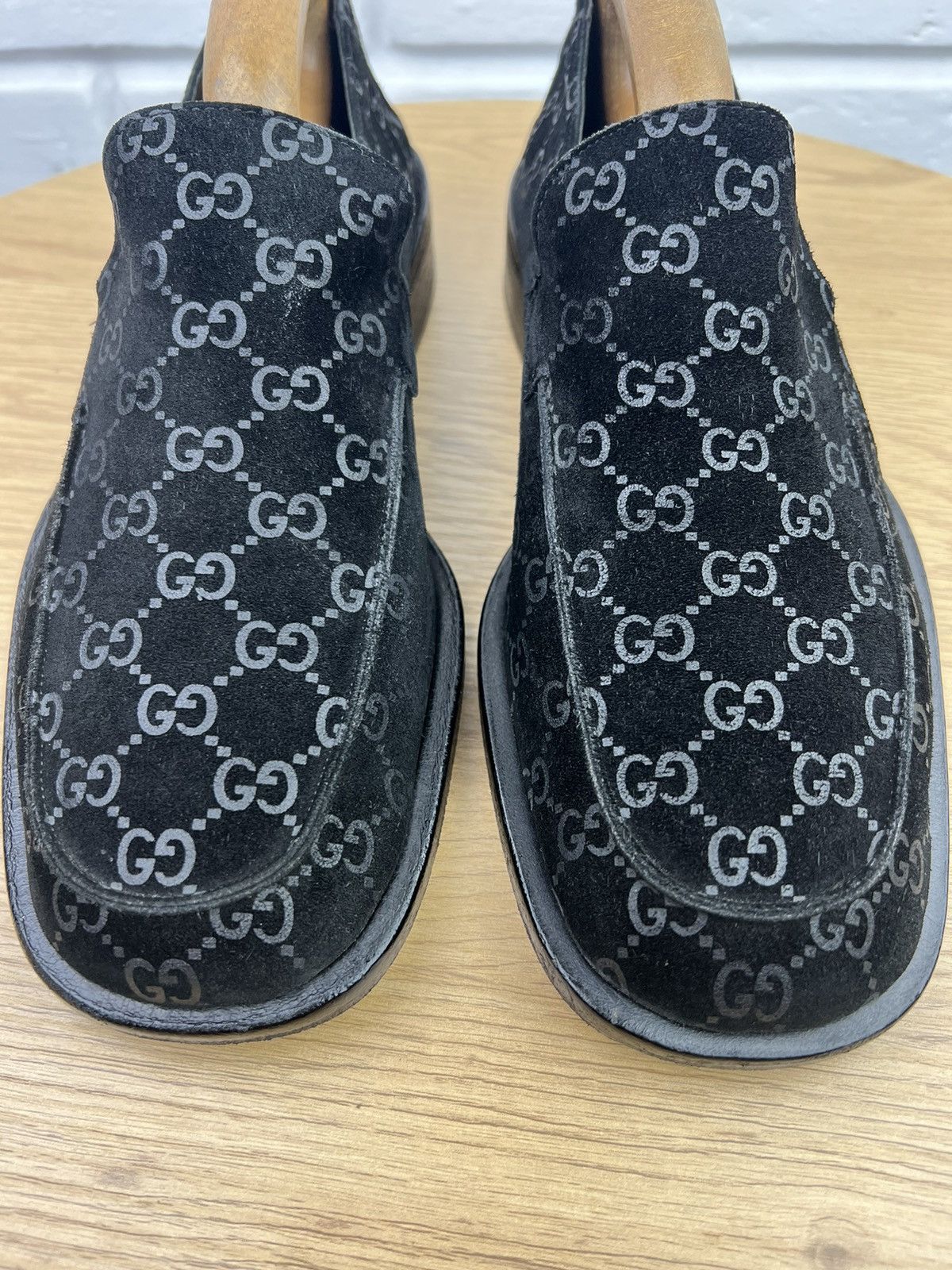 Gucci GUCCI Loafers Suede Shoes GG Monogram Canvas Black Men’s Size US 8 / EU 41 - 7 Thumbnail
