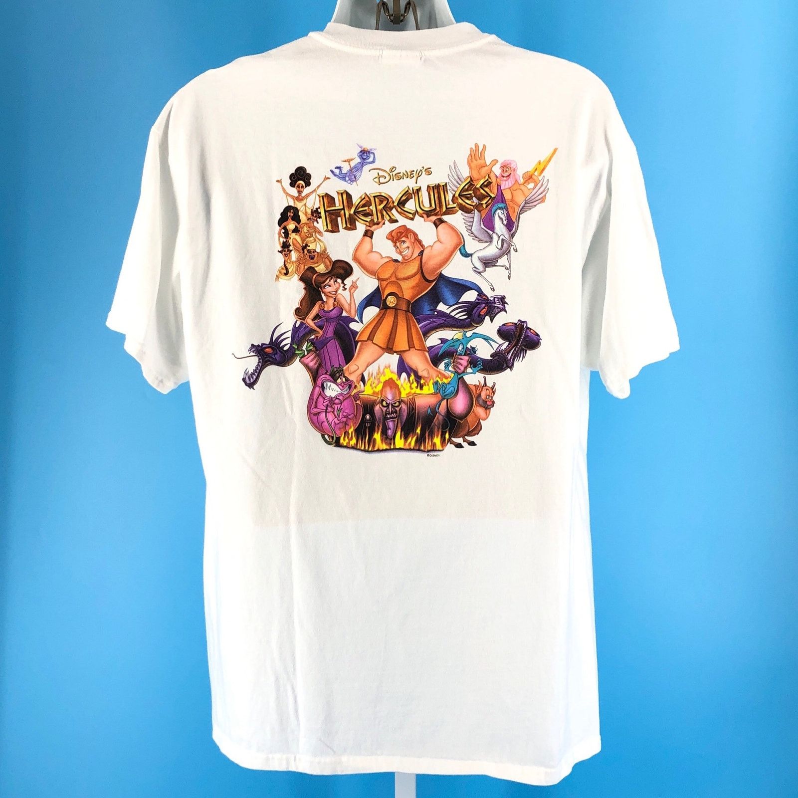 image of 90's Disney Hercules Movie Promo Chicago 1997 Tshirt Vintage in White, Men's (Size XL)