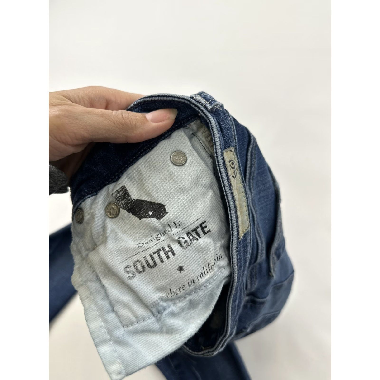 Vintage VINTAGE AG Adriano Goldschmied Jeans Womens 26 Blue The High Rise Abby Ankle Distressed Skinny Hairline-Edge Size 26" / US 2 / IT 38 - 7 Thumbnail