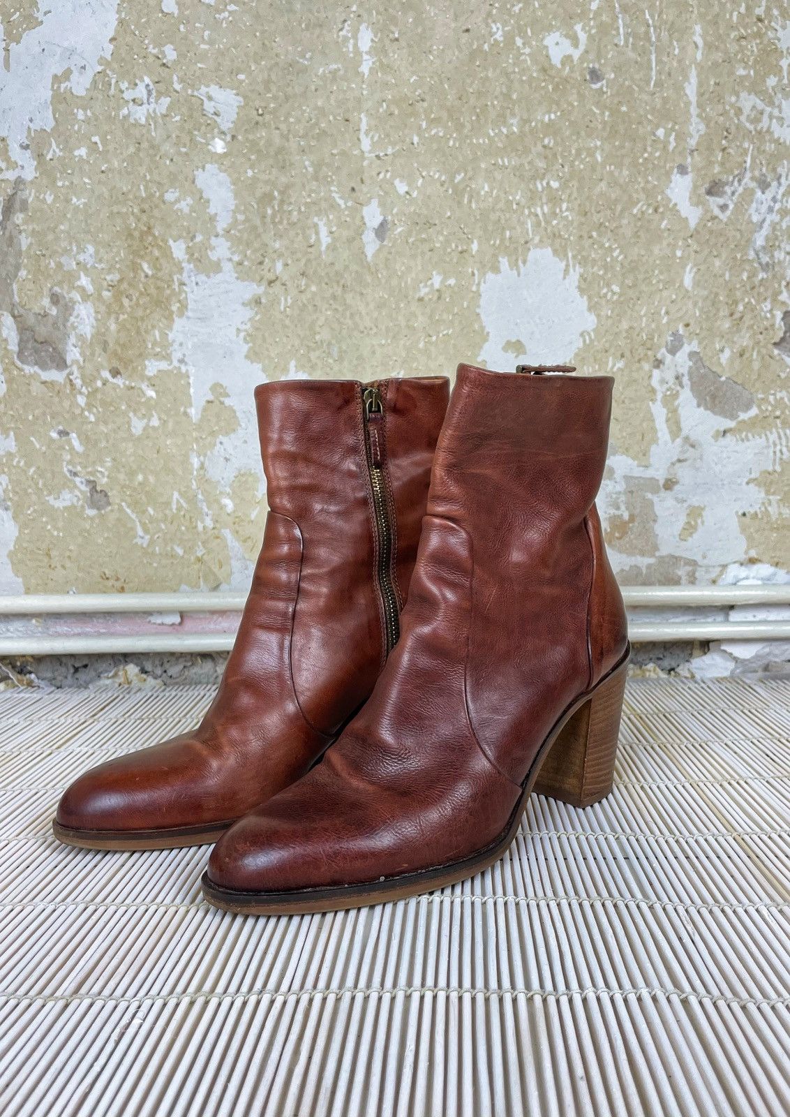 Other Brown Real Leather Ankle Boots Size US 9 / IT 39 - 1 Thumbnail