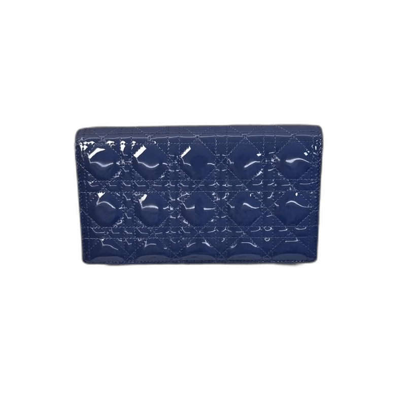 Dior DIOR Blue Chain Patent Leather Clutch Bag Size ONE SIZE - 1 Thumbnail