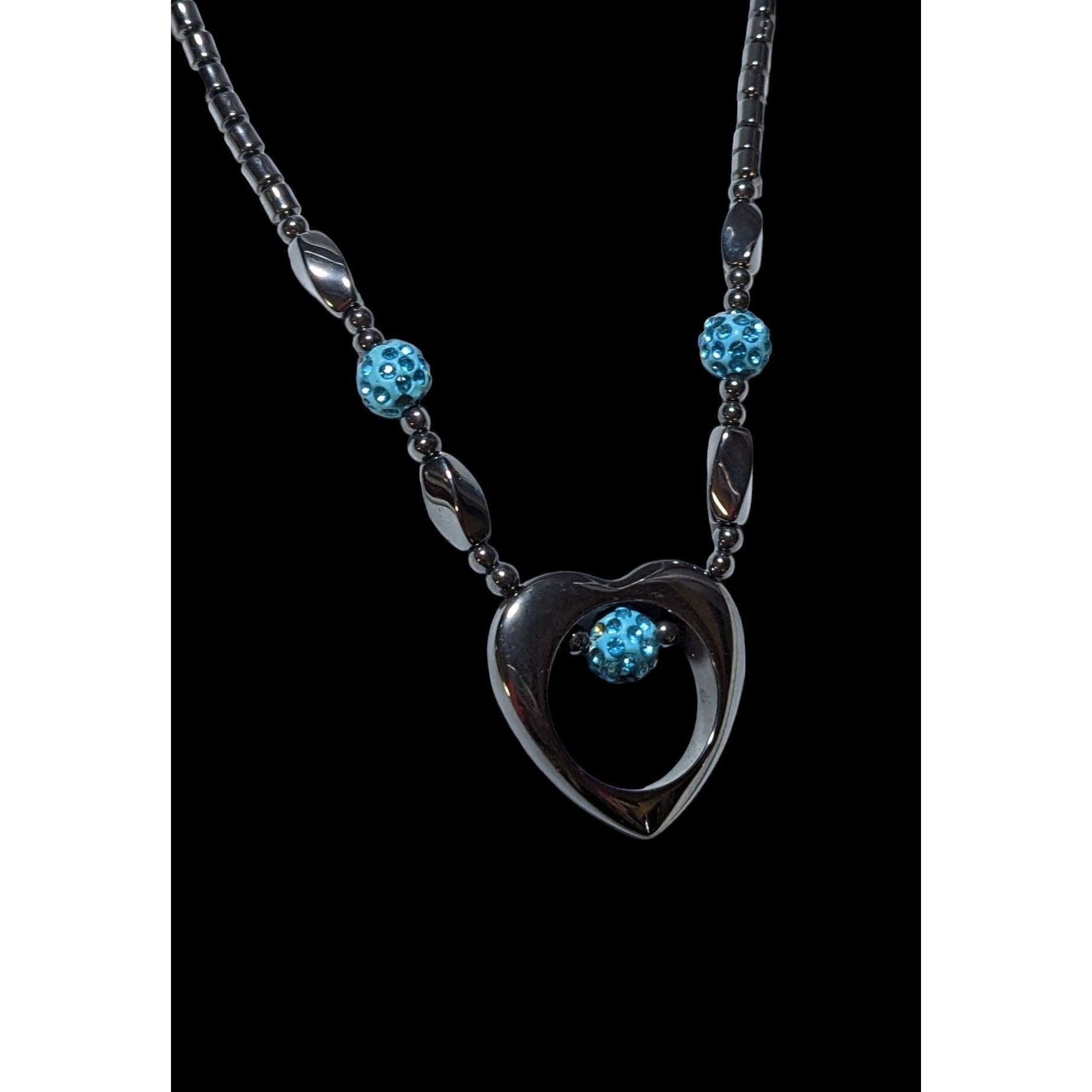 Other Hematite Open Heart Beaded Pendant Necklace Size ONE SIZE - 4 Thumbnail