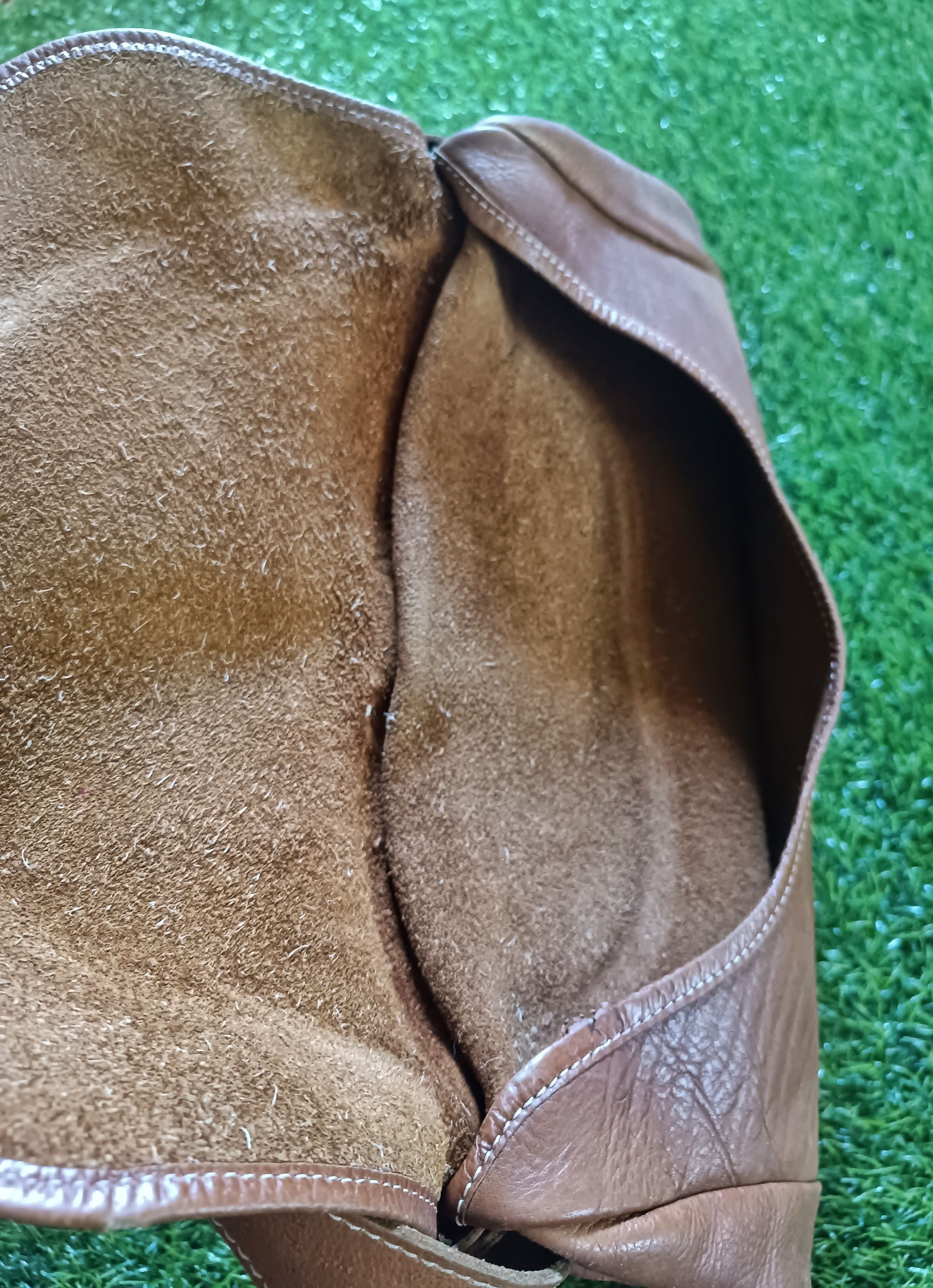 Handmade × Leather HANDMADE LEATHER LARGE OVERSIZED CROSSBODY SLING BAG 2 FACE Size ONE SIZE - 4 Thumbnail