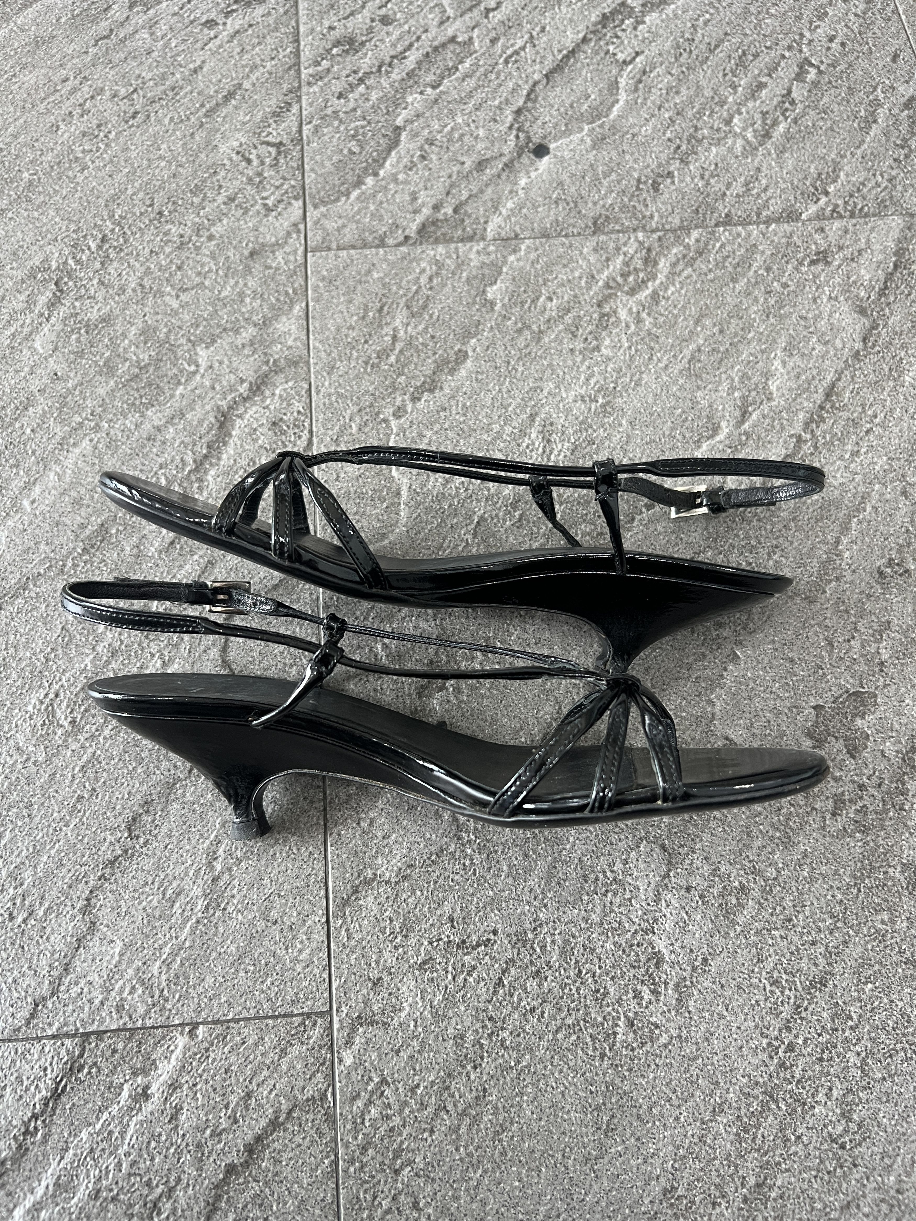 Prada Prada Black Patent Strappy Slingback Kitten Heels 35.5 Size US 5.5 / IT 35.5 - 8 Thumbnail