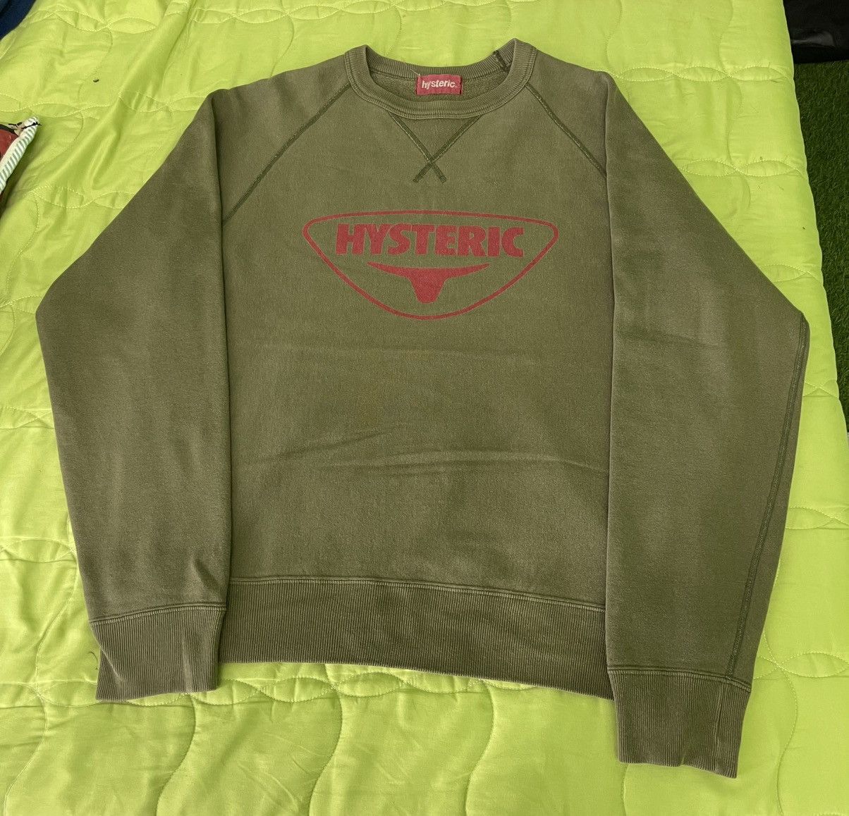 Hysteric Glamour 1990's Vintage Hysteric Glamour Spellout Logo Moss Green Size US L / EU 52-54 / 3 - 1 Thumbnail