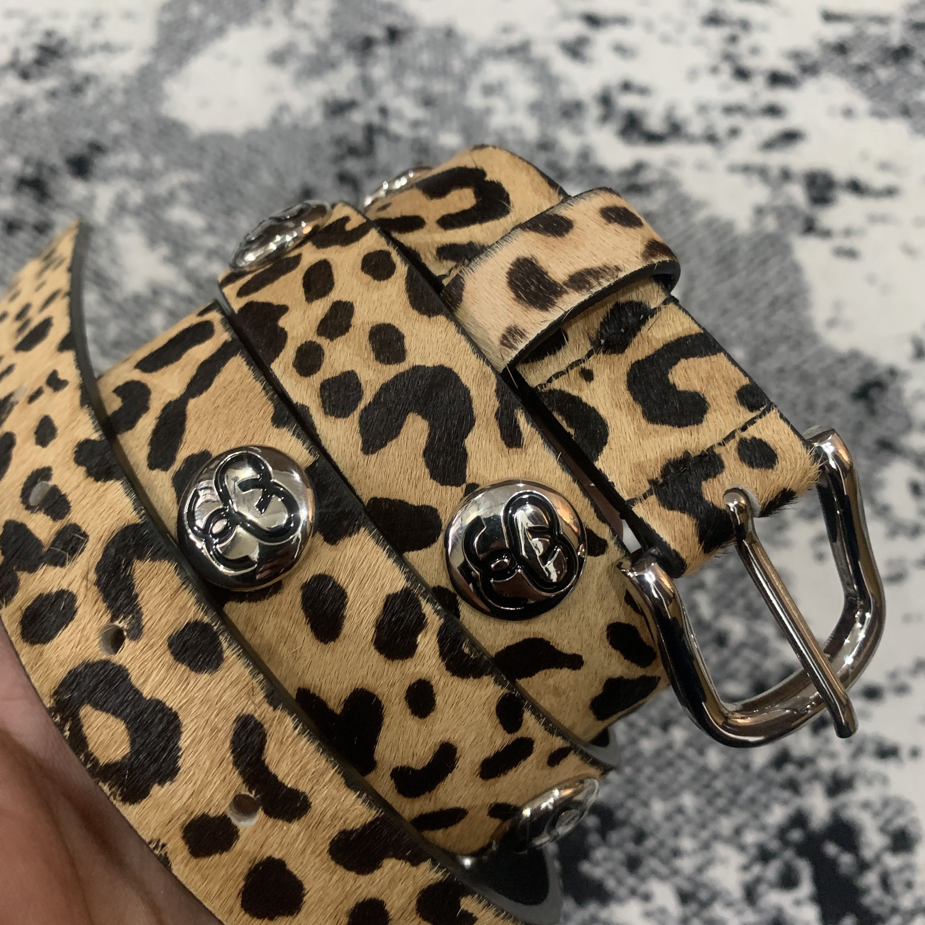 Stussy STUSSY SS LINK HAIRY CHEETAH STUDDED BELT - L/XL Size ONE SIZE - 2 Thumbnail
