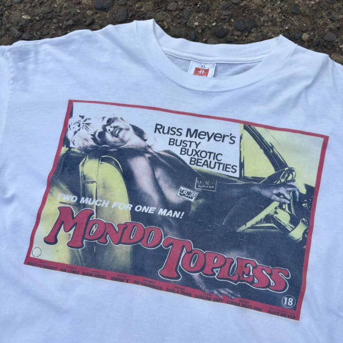 Vintage RARE Vtg 90s Russ Meyer’s Mondo Topless Sexploitation Movie Size US XL / EU 56 / 4 - 2 Thumbnail