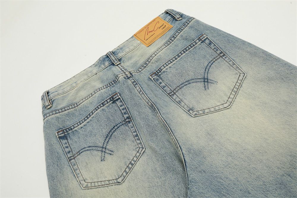 Jean Men's punk vintage distressed washed jeans Size US 32 / EU 48 - 5 Thumbnail