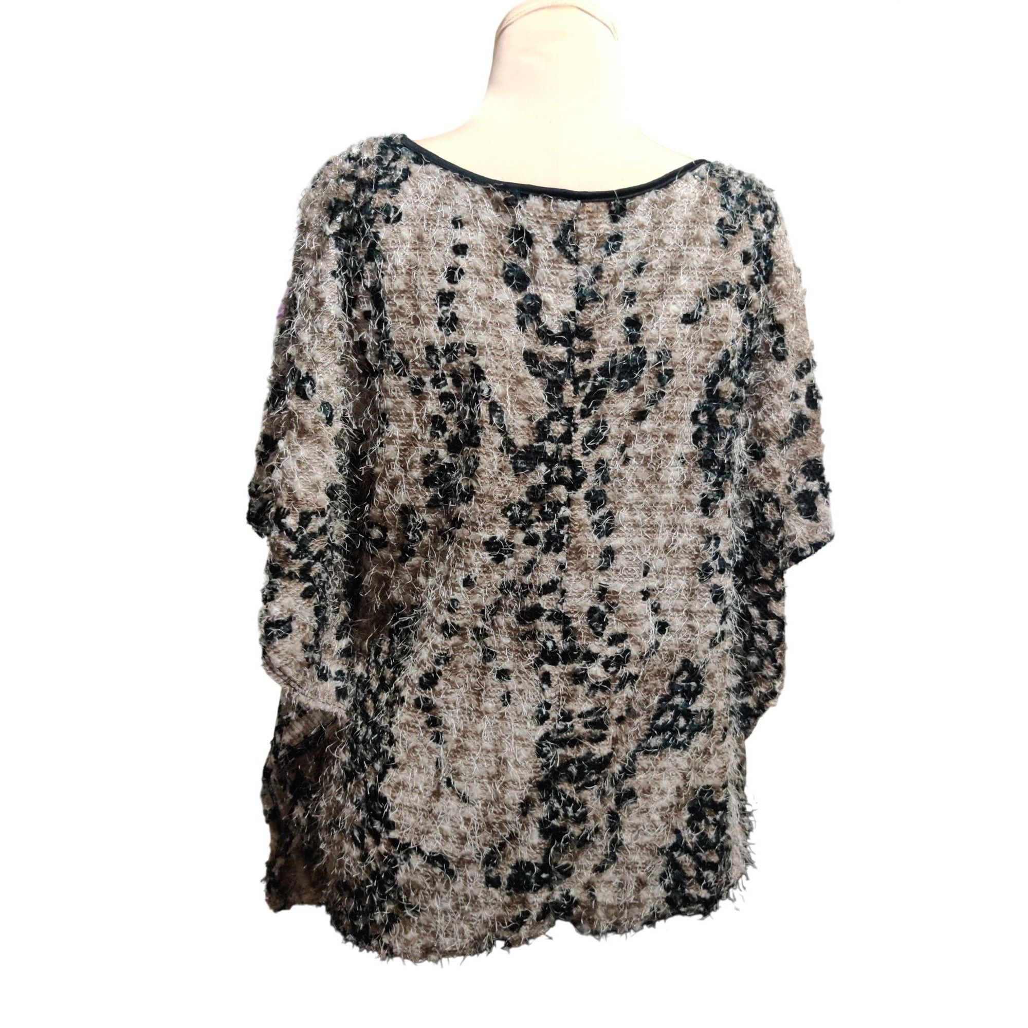 Vintage Vintage Harmony Size L/XL Leopard Eyelash Knit Top Fuzzy Tex Size L / US 10 / IT 46 - 4 Thumbnail