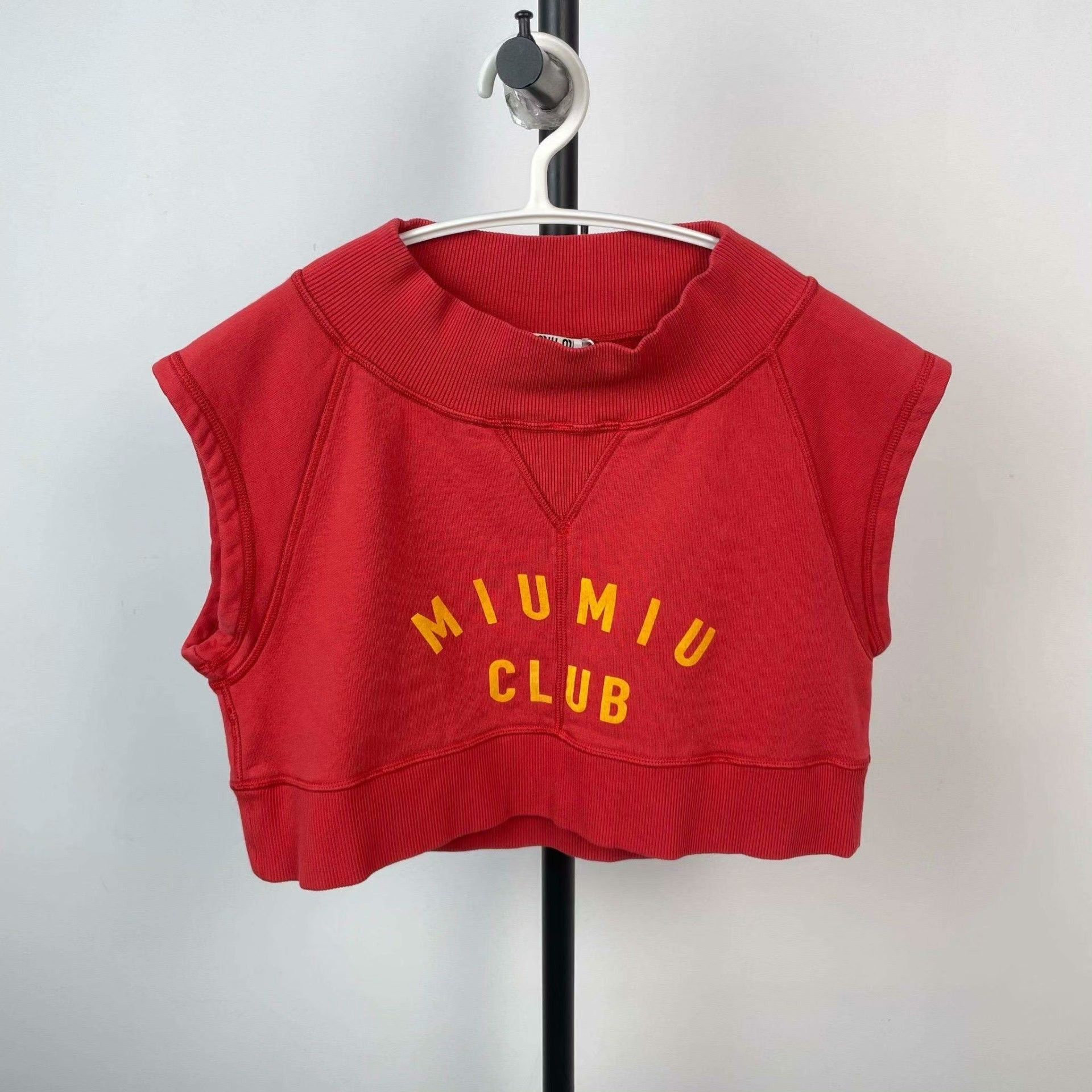 Miu Miu Miu Miu High-Waist Red T-Shirt S Women Size S / US 4 / IT 40 - 1 Thumbnail