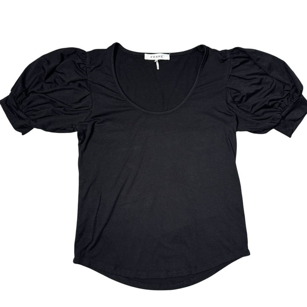 Frame Frame Puff Sleeve Viscose Black T-Shirt Size S Size S / US 4 / IT 40 - 6 Thumbnail