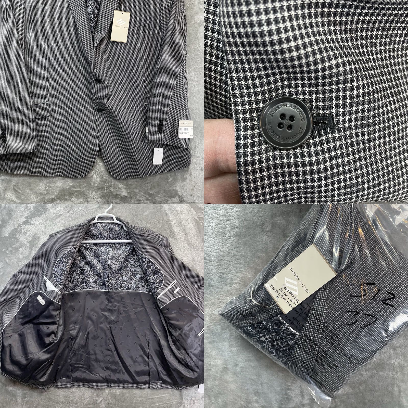 Joseph Abboud Joseph Abboud Blazer Mens 54R Sport Coat Casual Jacket Two-Button Wool Polyester Geometric Notch Lapel Regular Size 54R - 9 Thumbnail