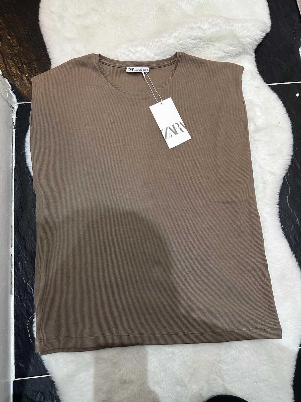 Zara ZARA Brown T-shirt Size S / US 4 / IT 40 - 1 Thumbnail