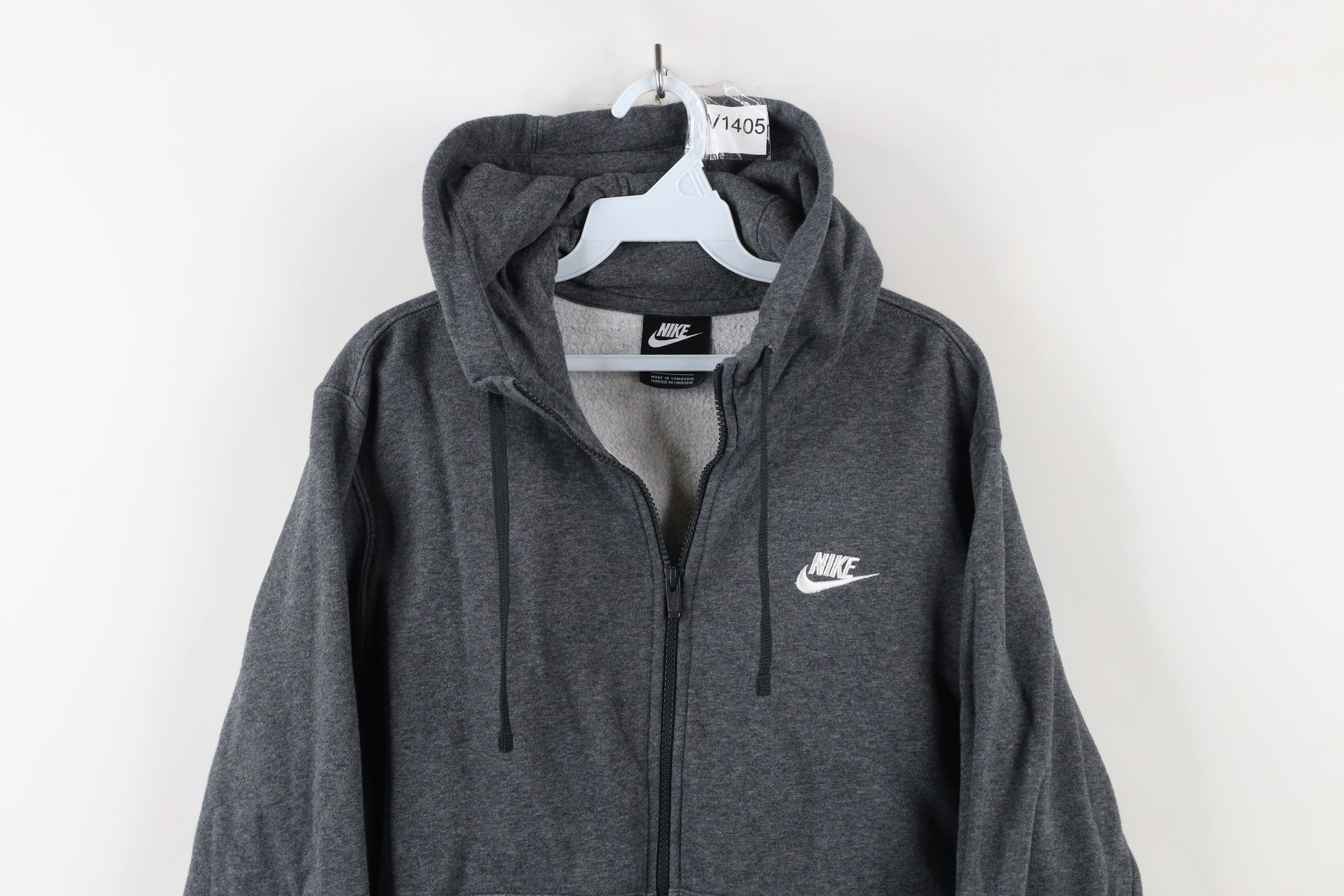 Nike × Vintage Vintage Nike Mini Swoosh Full Zip Hoodie Sweatshirt Gray Size US S / EU 44-46 / 1 - 2 Thumbnail