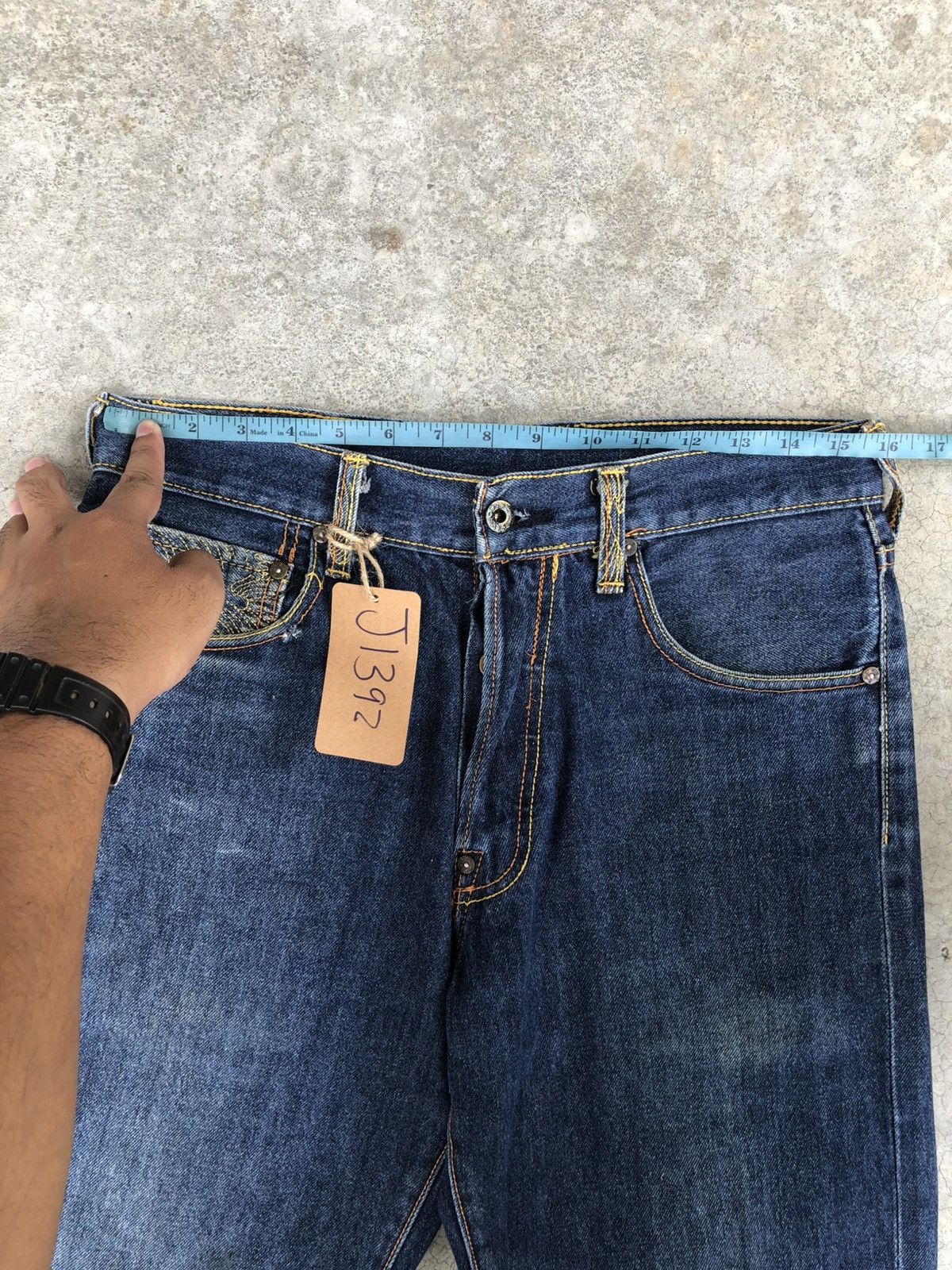 RMC Jeans Red Monkey Company Embroidered Jeans Distressed Size US 31 - 22 Thumbnail