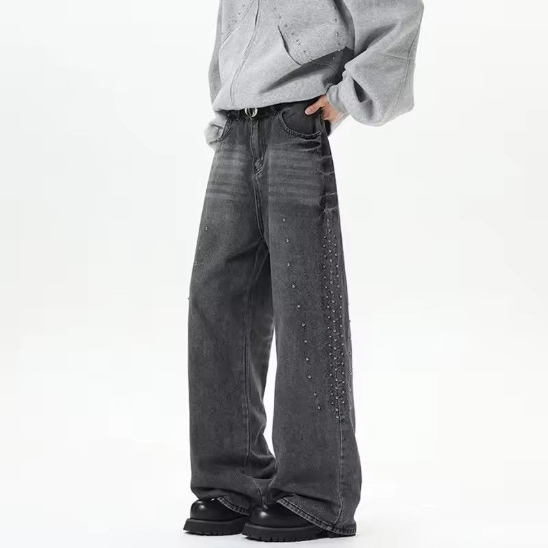 Japanese Brand 🔥 RARE Y2K Light Wash Wide Leg Embellished Jeans Size US 27 - 3 Thumbnail