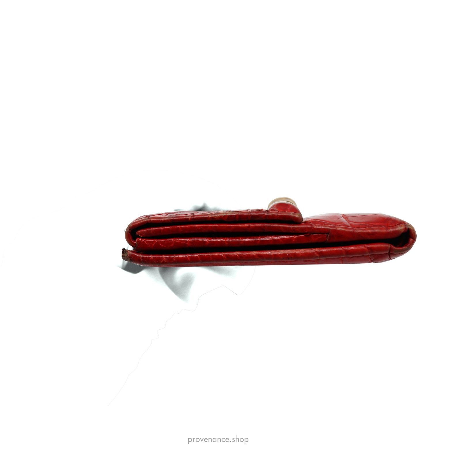 Gucci 🔴 Gucci Bamboo Trifold Wallet - Red Crocodile Leather Size ONE SIZE - 8 Thumbnail