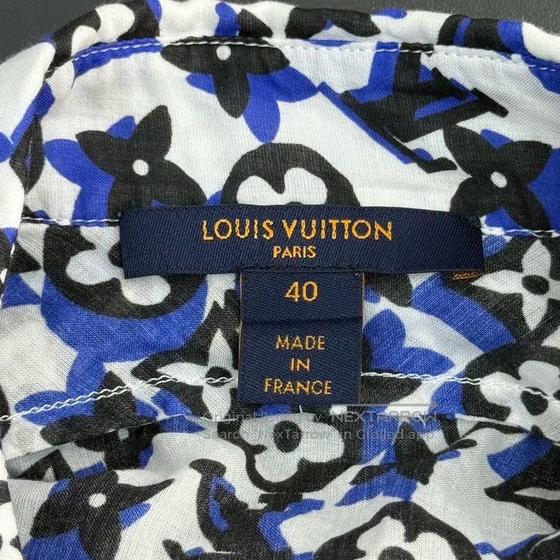 Louis Vuitton Louis Vuitton Blue full logo cotton shirt Size US XXS / EU 40 - 5 Thumbnail