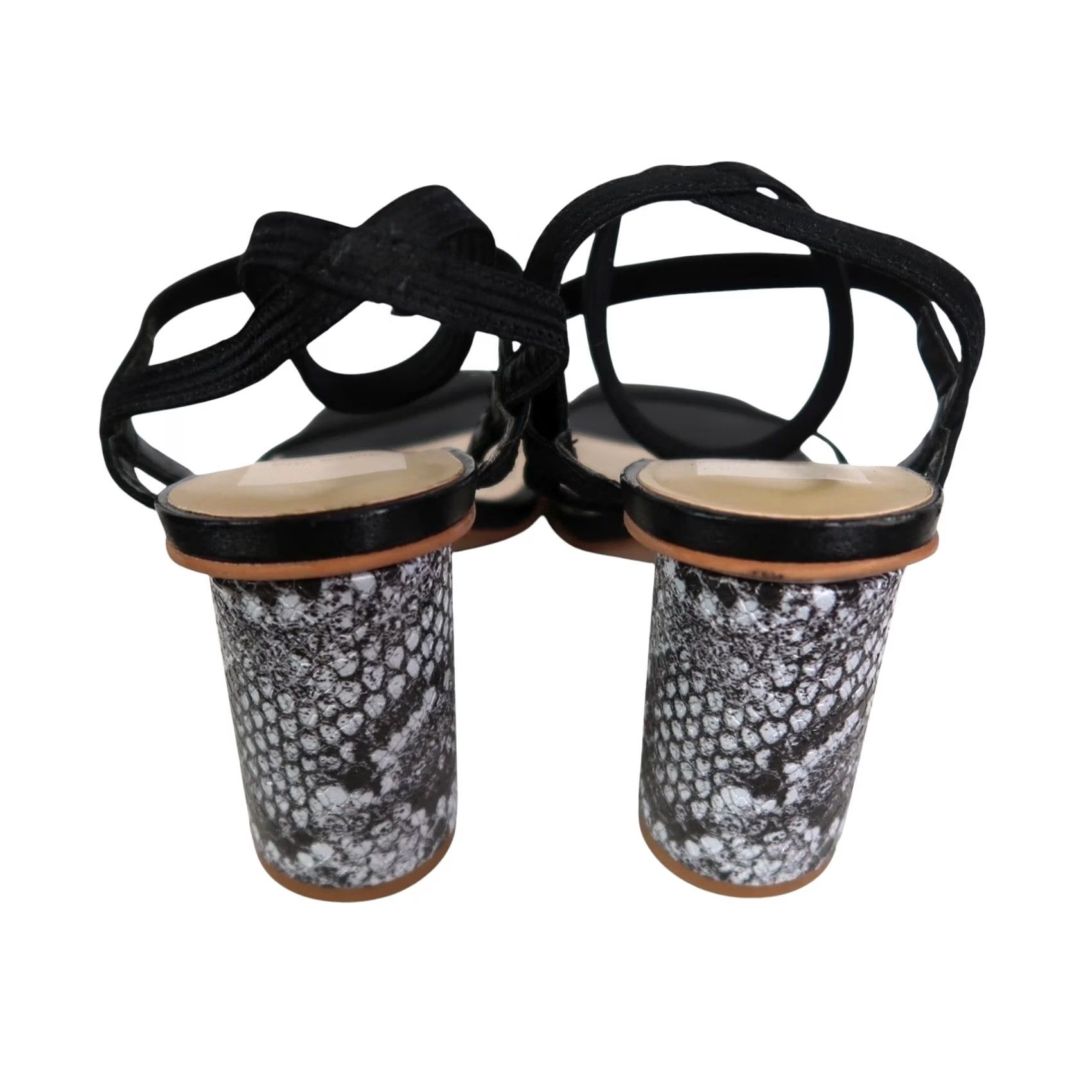 Dolce Vita Dolce Vita Nixon Black Elastic Reptile Snake Heel Sandals 7.5 Women Sandal Party/Cocktail Spring Summer 2.75" Heel Size US 8 / IT 38 - 5 Thumbnail