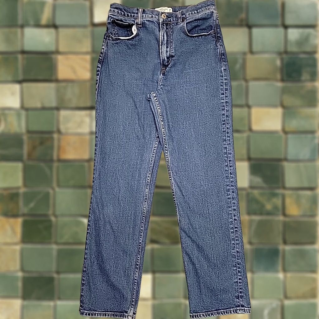 Abercrombie & Fitch Abercrombie & Fitch Jeans Womens 29 Blue Denim Ankle Straight Ultra High Rise 5-Pocket Cotton Spandex Zip Medium Wash Size 29" - 1 Thumbnail