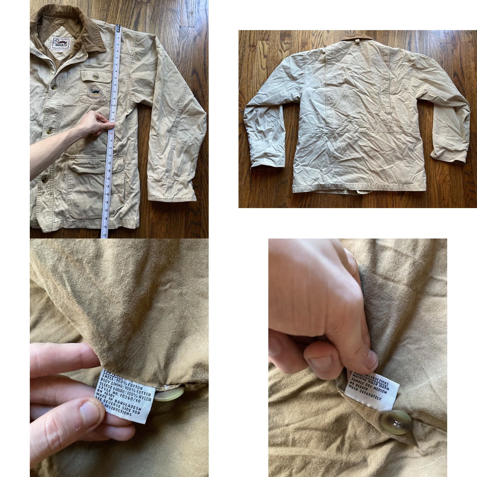 Vintage VINTAGE Duxbak Jacket Mens Size Medium Beige Tan Hunting Cotton Button Size US M / EU 48-50 / 2 - 8 Thumbnail