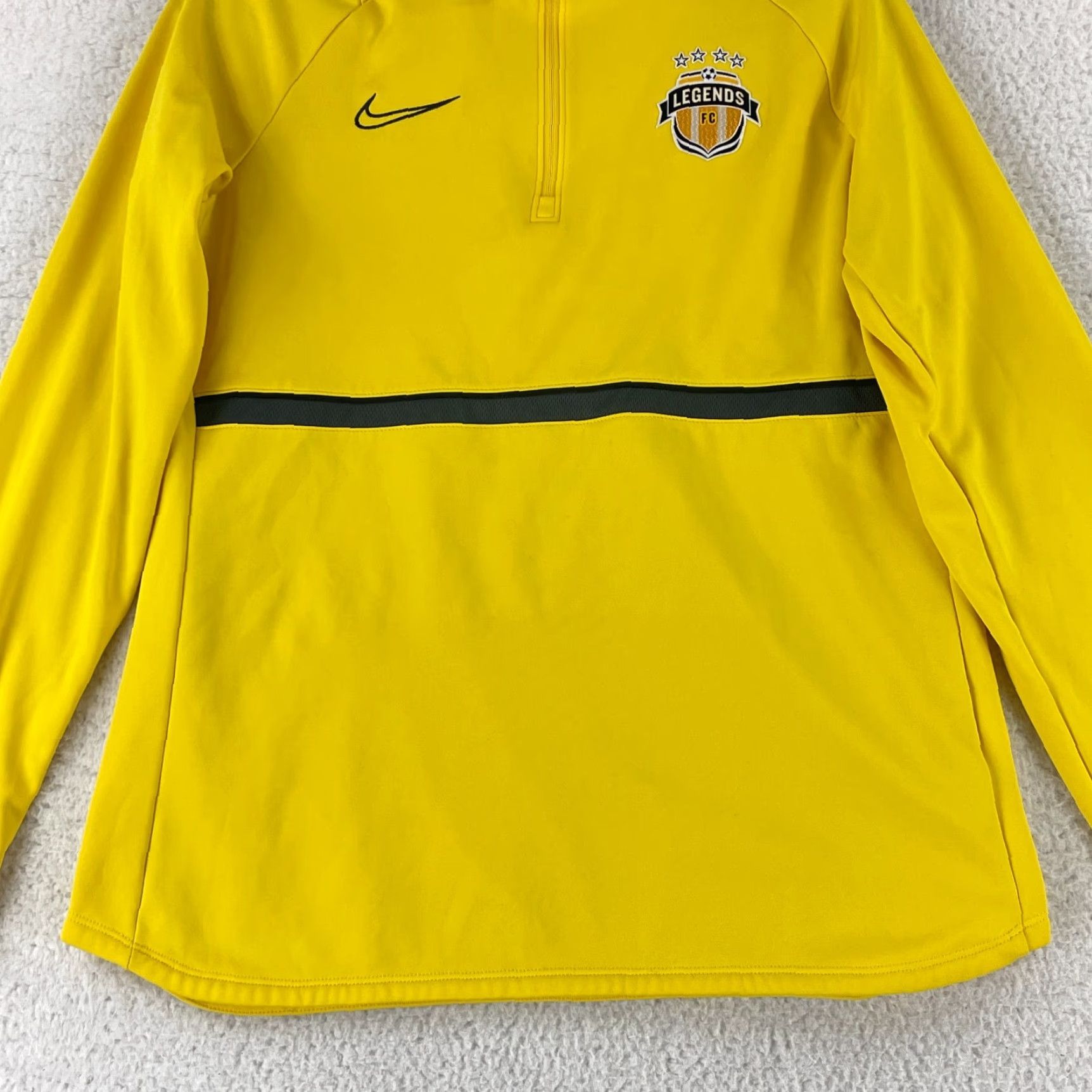 Nike Nike Dri-Fit Legends Soccer Sweater Large Yellow 1/4 Zip Long Sleeve Pullover Size US L / EU 52-54 / 3 - 5 Thumbnail