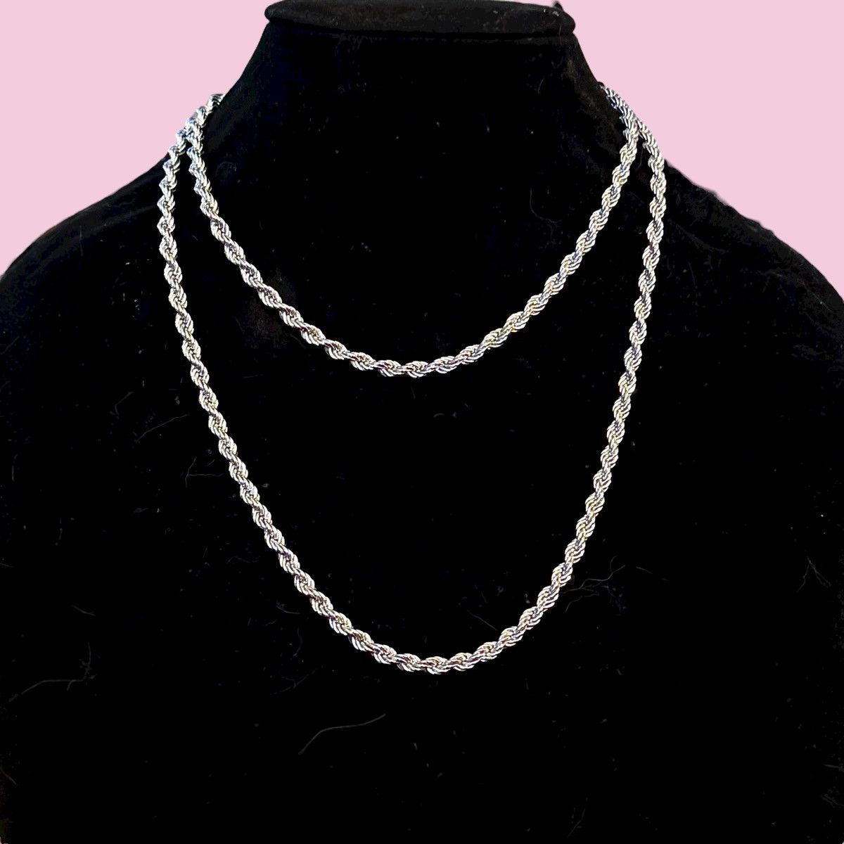 Monet Vintage Monet long silver tone thick rope chain necklace Size ONE SIZE - 1 Thumbnail