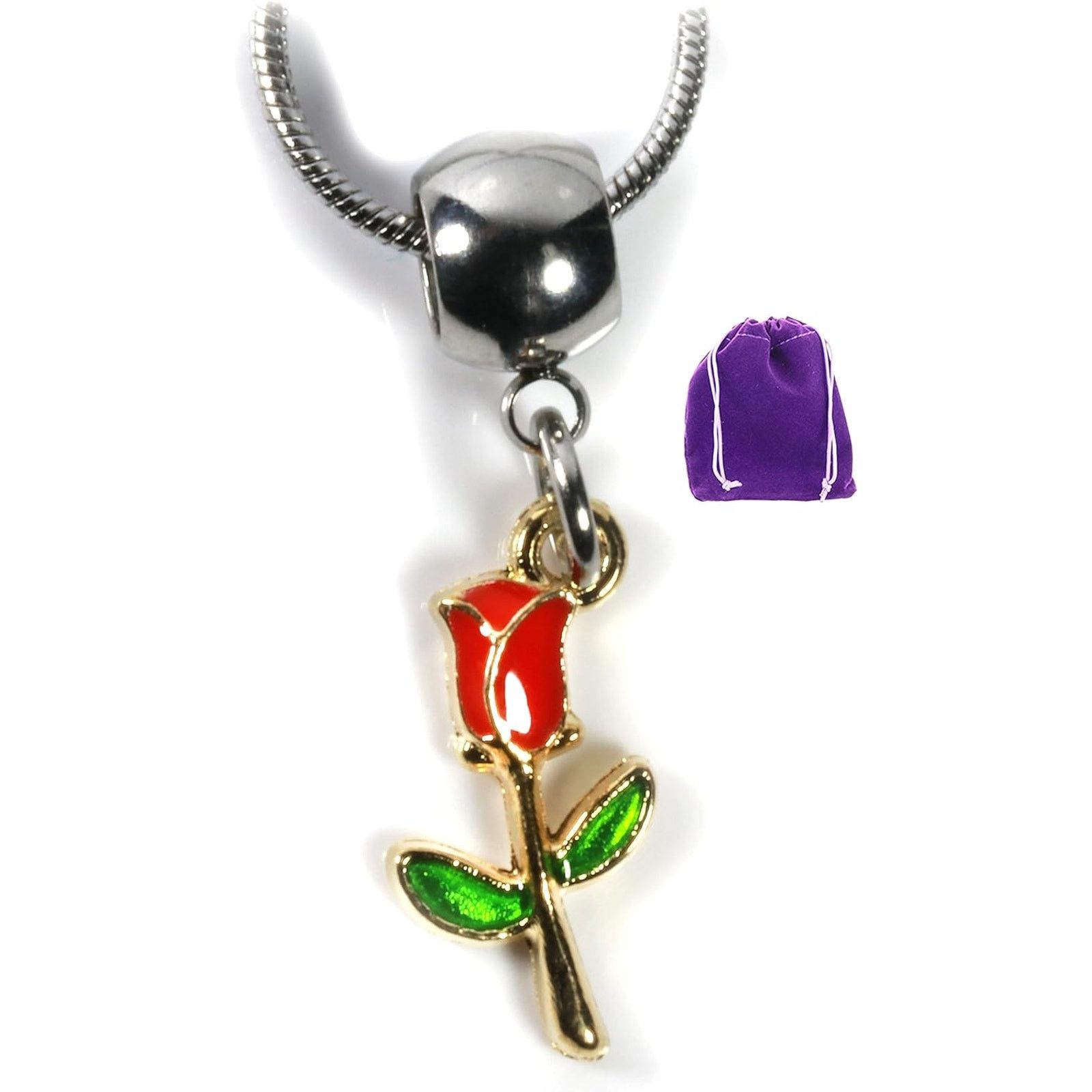 & Other Stories Dave The Bunny Rose Necklace for Women - Red flower Necklace Size ONE SIZE - 1 Thumbnail