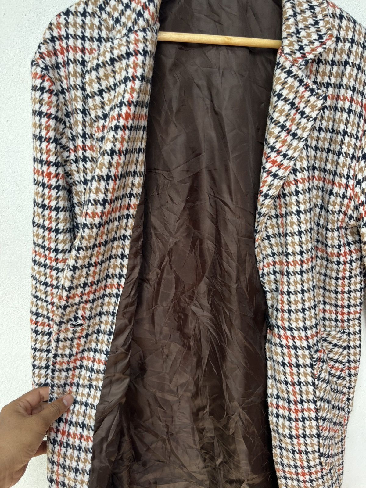 Vintage 💥Vintage gingham Wool Long Jackets Size M / US 6-8 / IT 42-44 - 10 Thumbnail